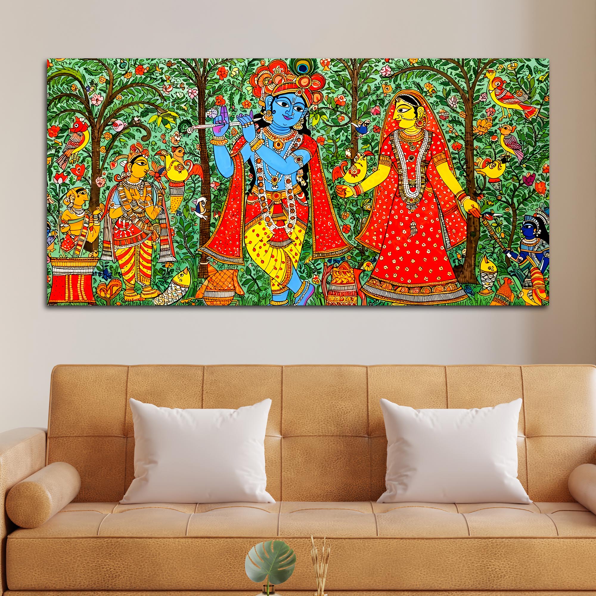 Radha Krishna Wall Painting | Ethnic Home Décor