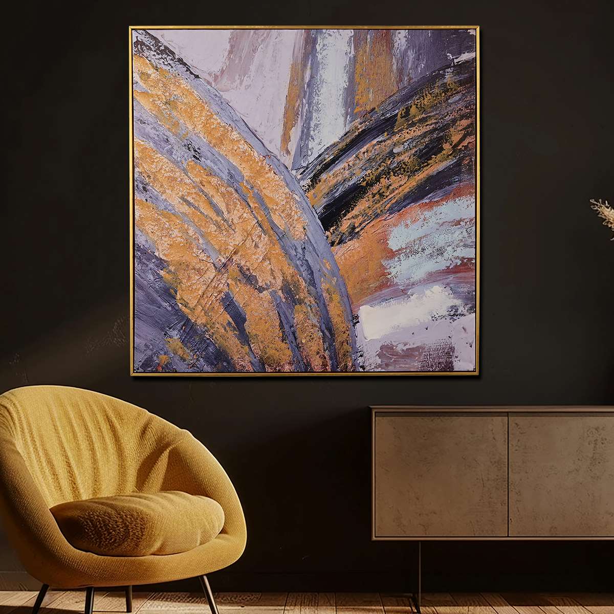 Radiance of Energy Hand Painted Wall Painting with Floating Frame