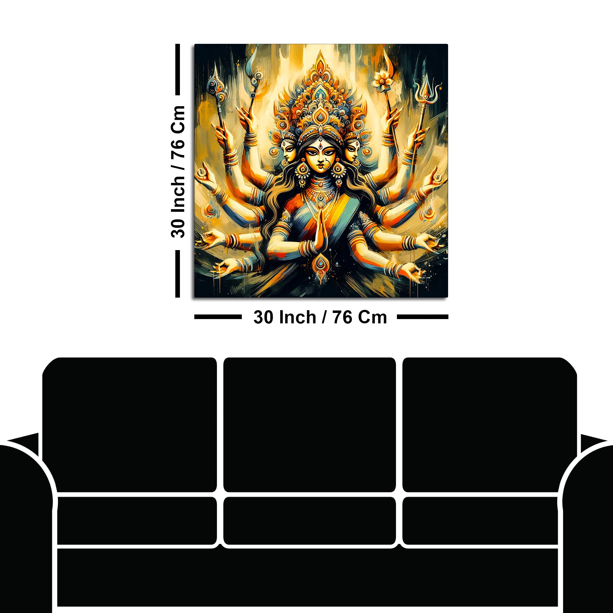 Radiant Durga Devi Premium Canvas Wall Painting