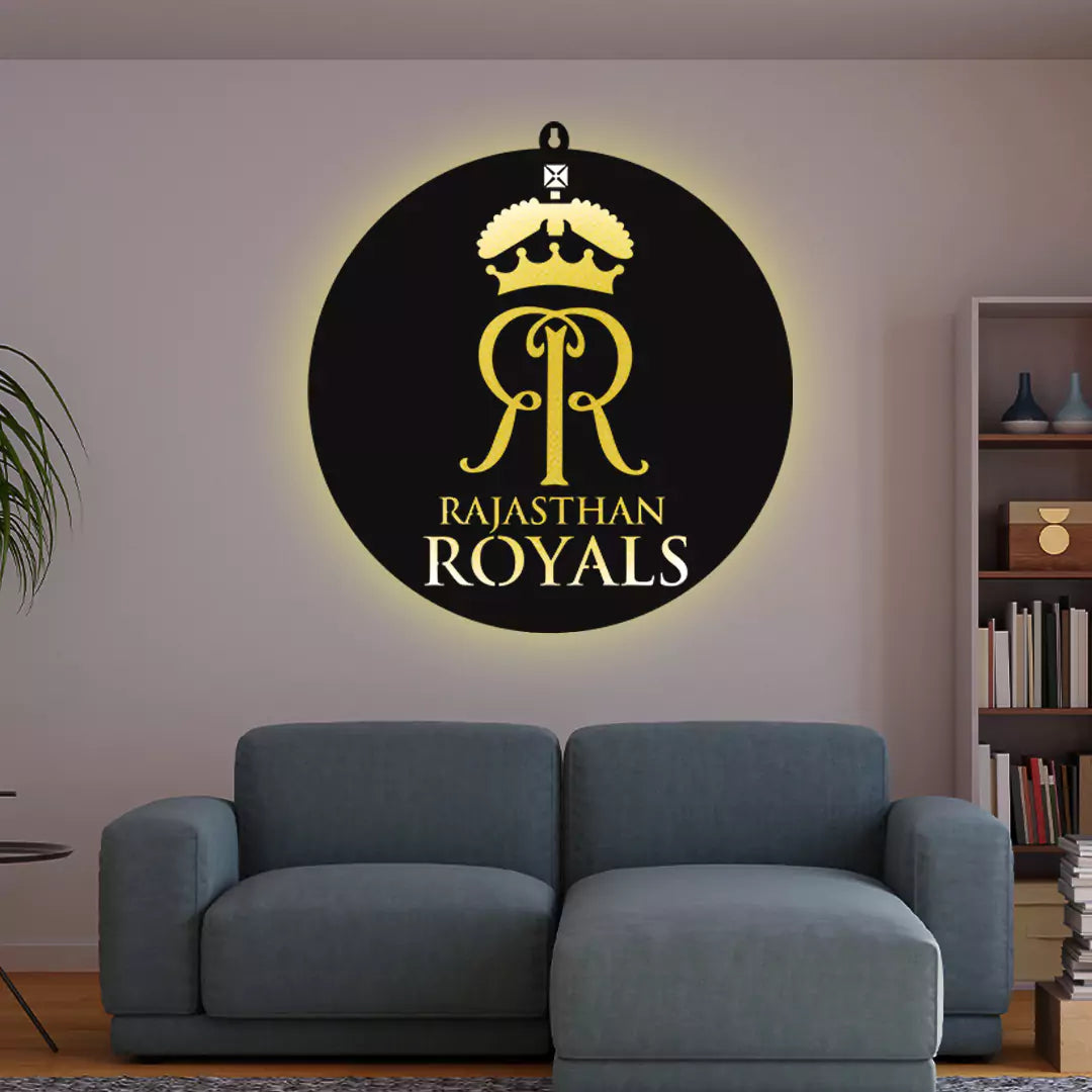 Rajasthan Royals LED Wall Art for Cricket Fan Wall Decor