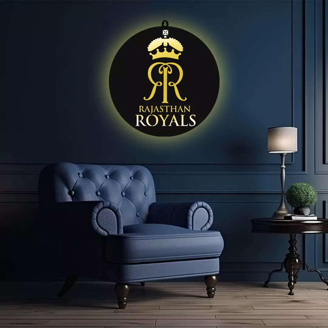 Rajasthan Royals LED Wall Art for Cricket Fan Wall Decor