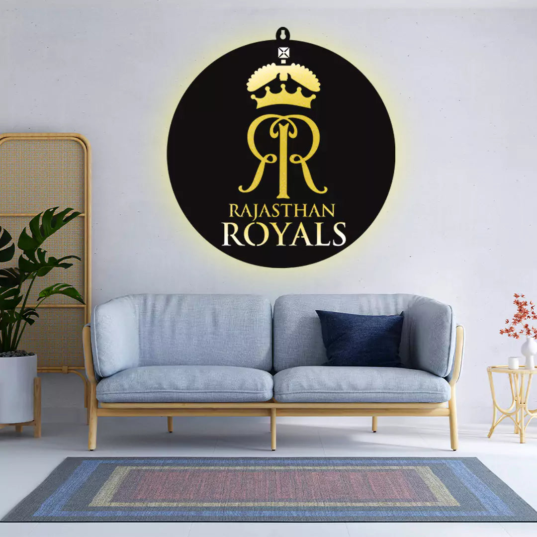 Rajasthan Royals LED Wall Art for Cricket Fan Wall Decor