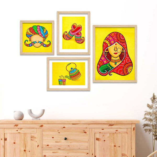 rajasthani-culture-theme-wall-frame-set-of-four