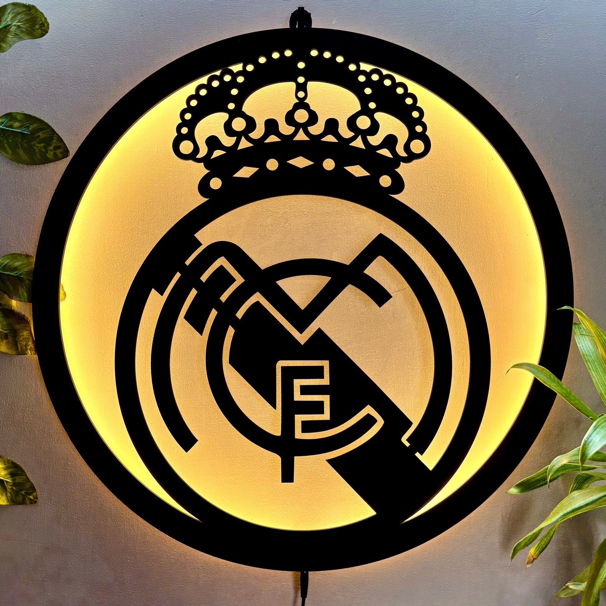 Real Madrid LED Wall Hanging Frame for Football Fan Wall Decor
