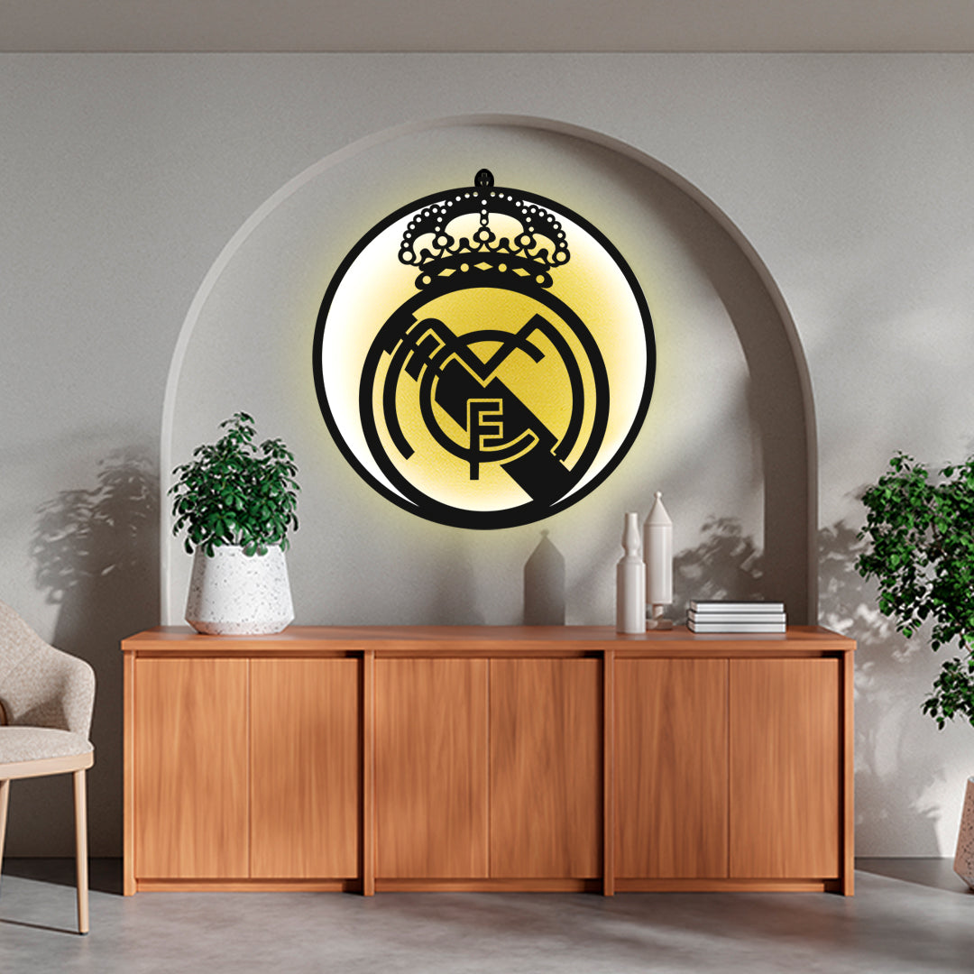 Real Madrid LED Wall Hanging Frame for Football Fan Wall Decor