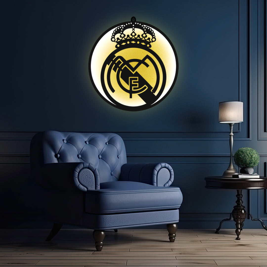 Real Madrid LED Wall Hanging Frame for Football Fan Wall Decor