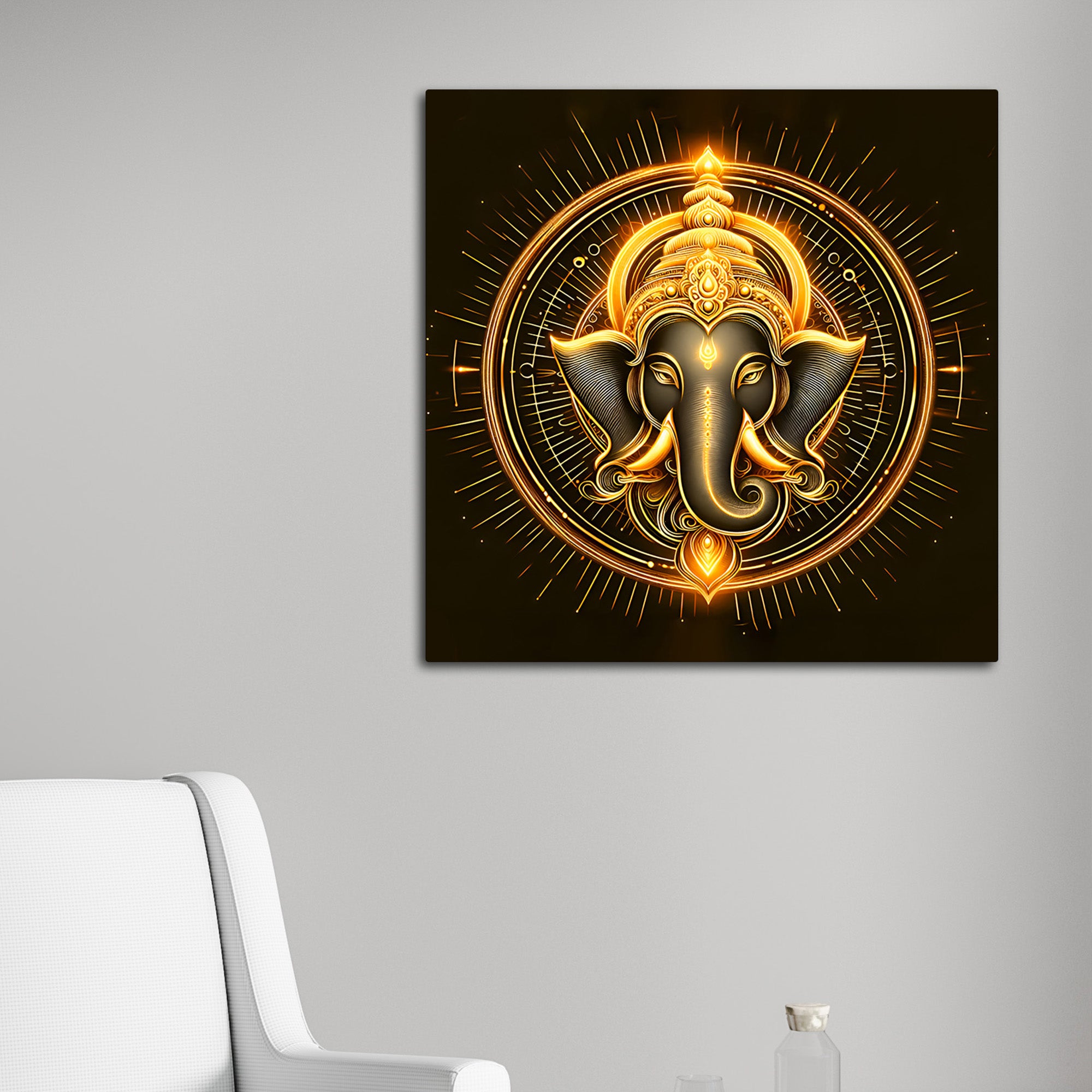 Religious Ganesha Wall Decor Painting for Home Temple