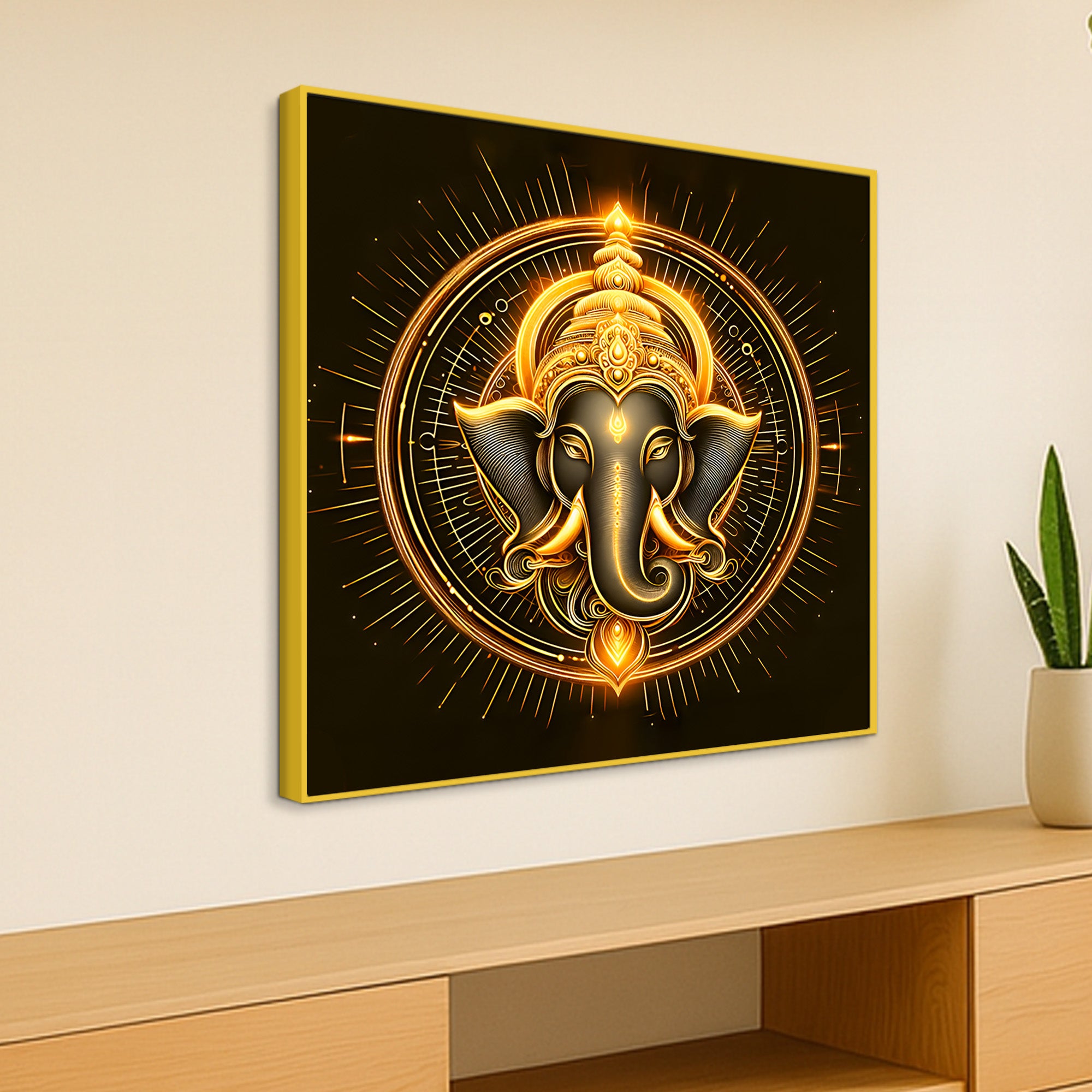 Religious Ganesha Wall Decor Painting for Home Temple