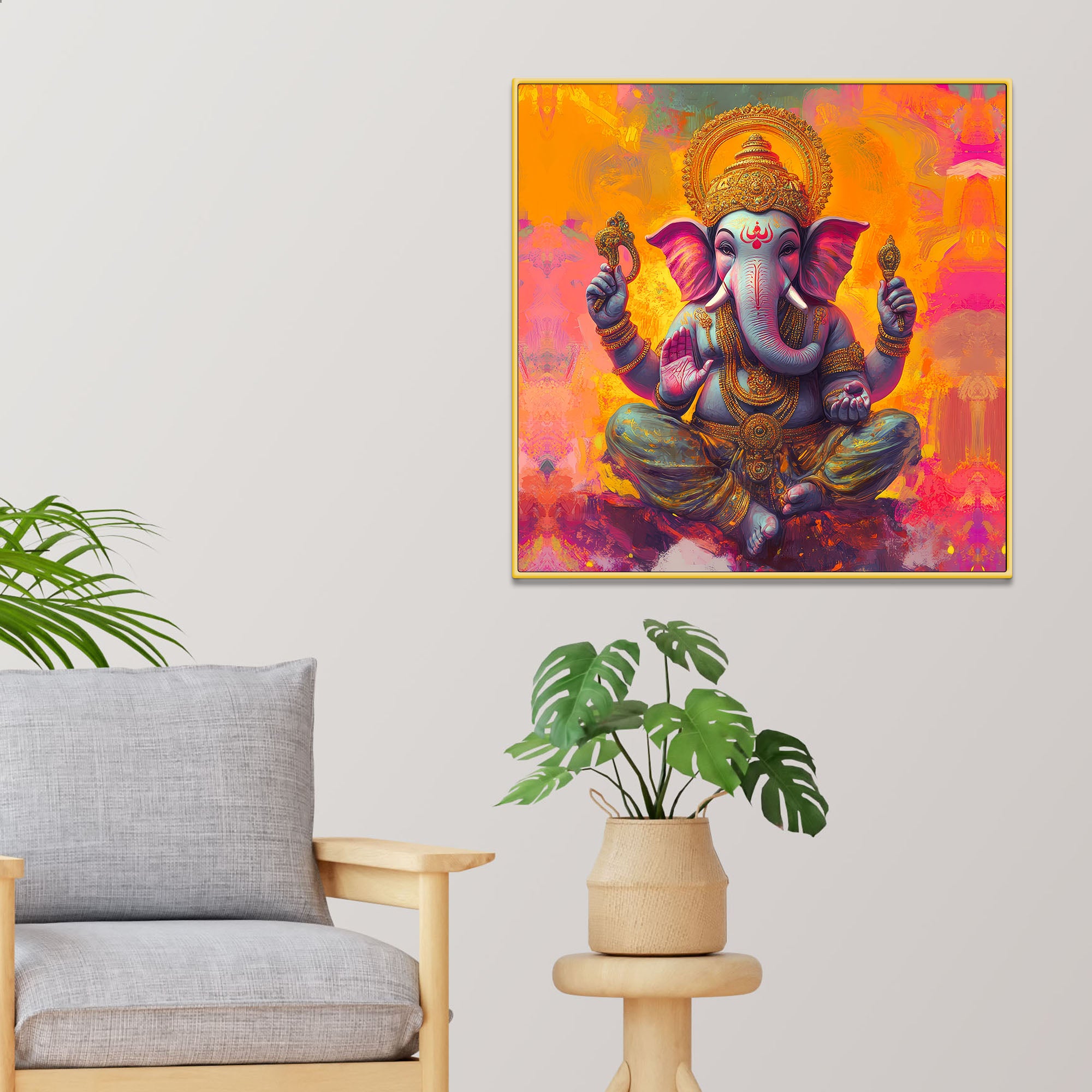 Religious Lord Ganesha Wall Art Painting