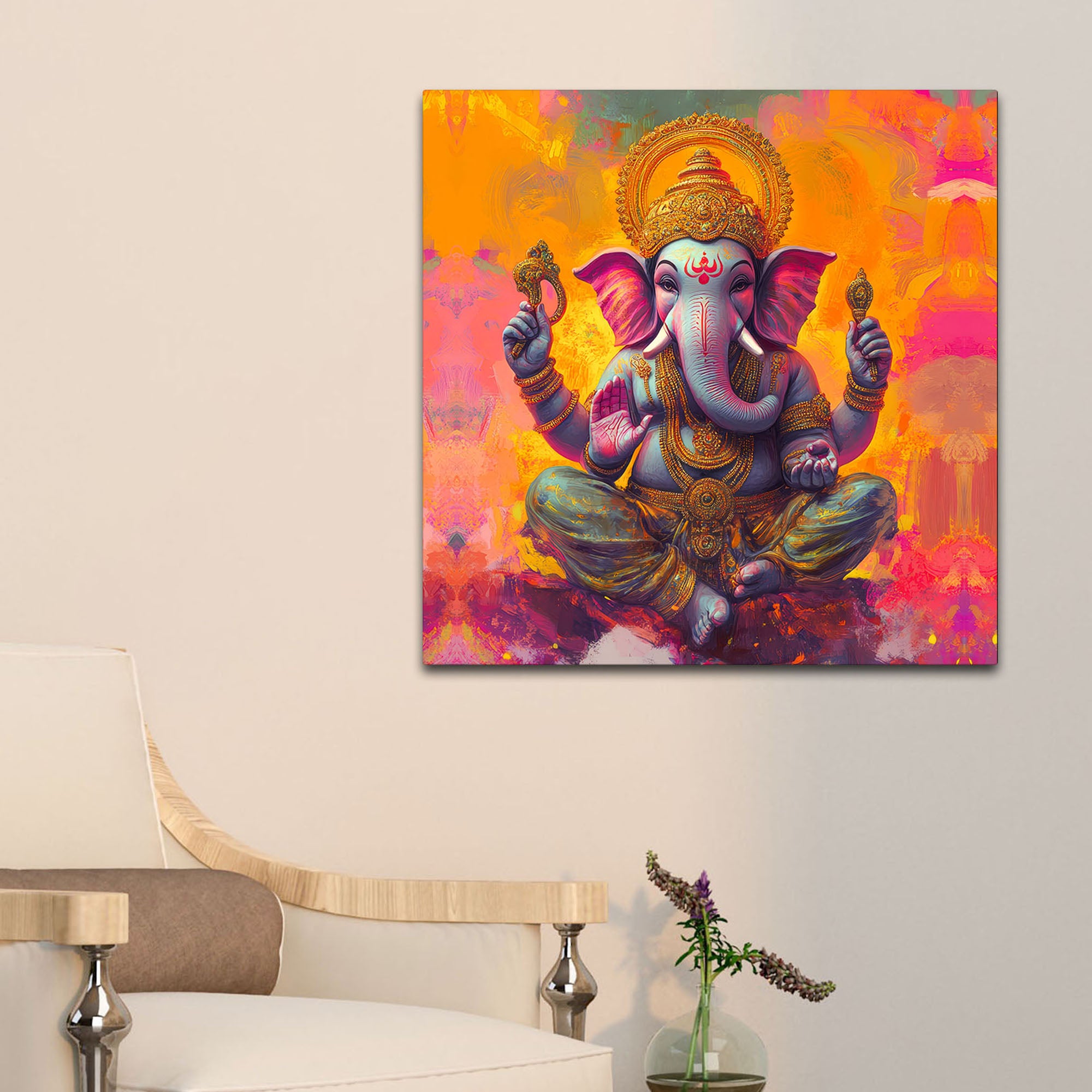 Religious Lord Ganesha Wall Art Painting