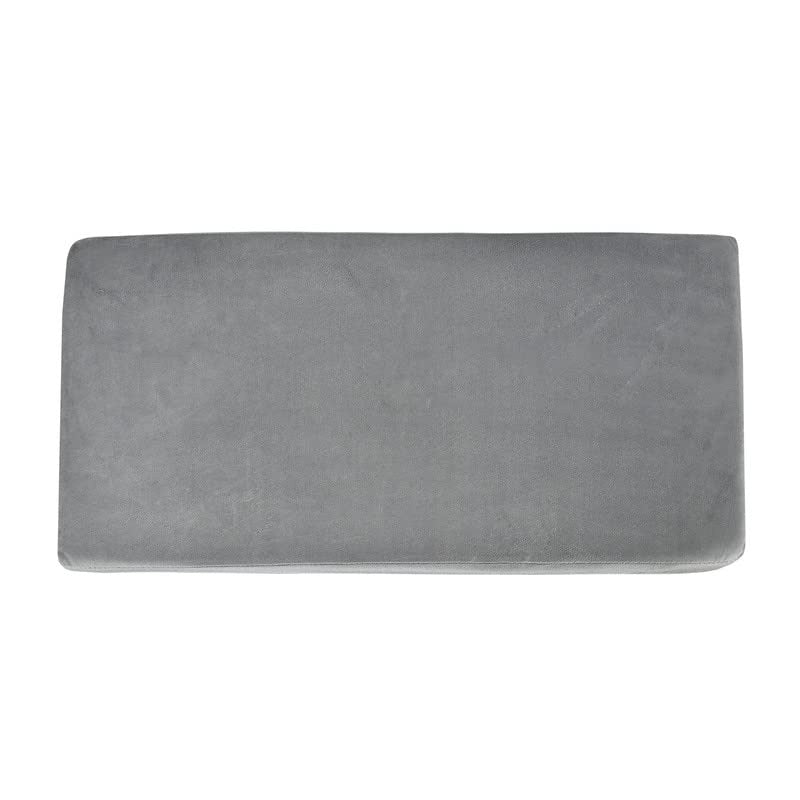 Rich Grey Velvet Ottoman Bench with Golden Classic Legs