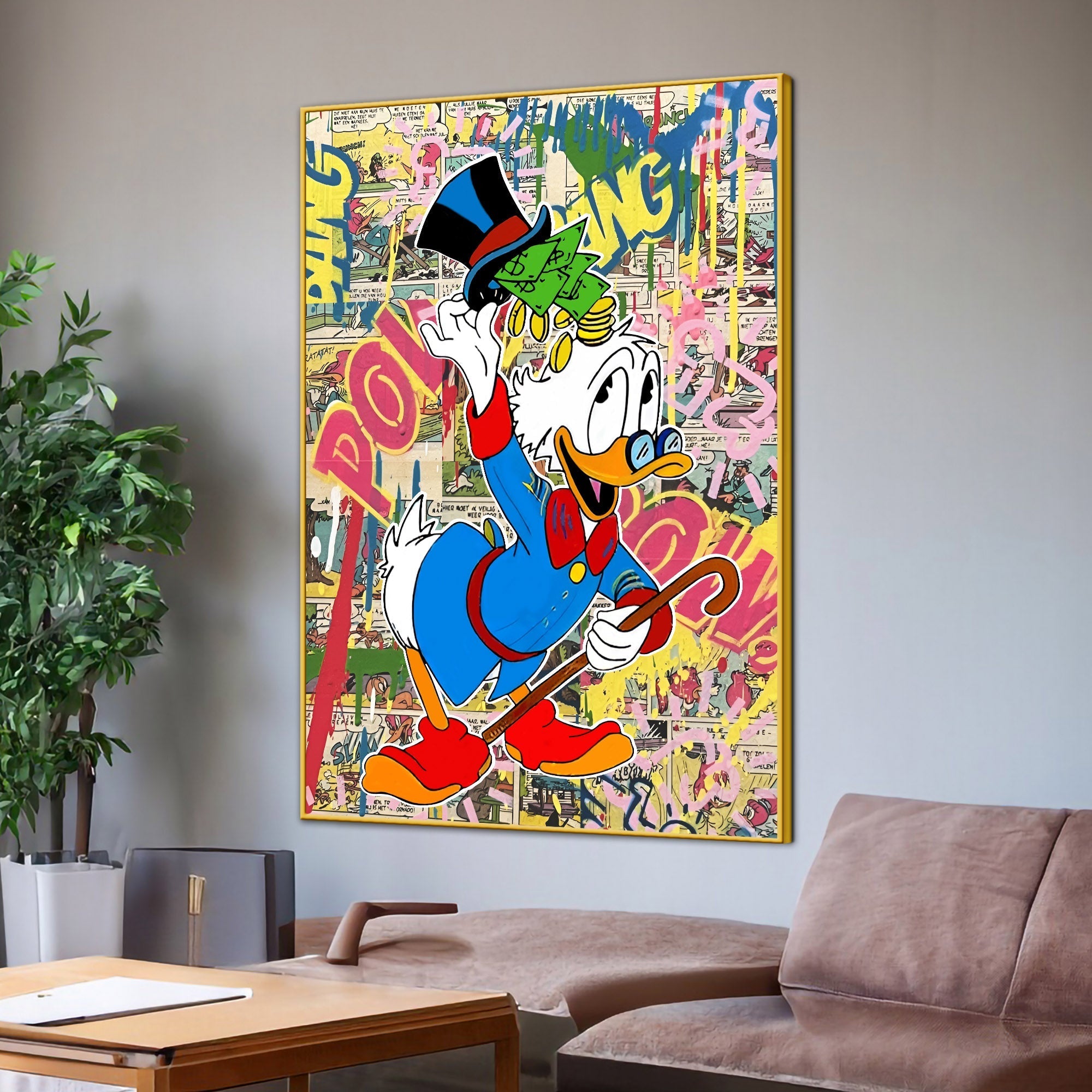 Richie Donald Duck Cotton Canvas Wall Painting