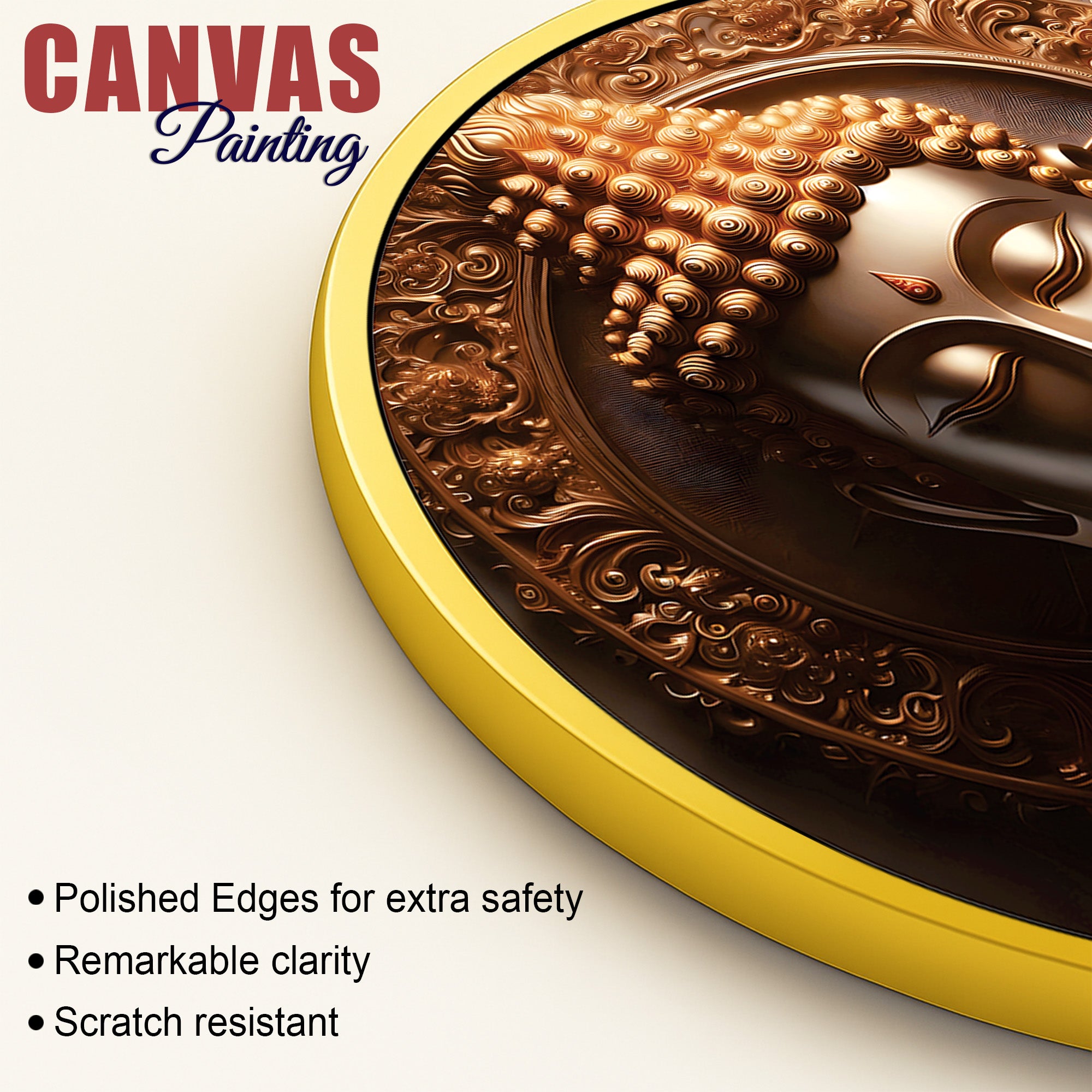 Round Buddha Artistic Canvas Painting