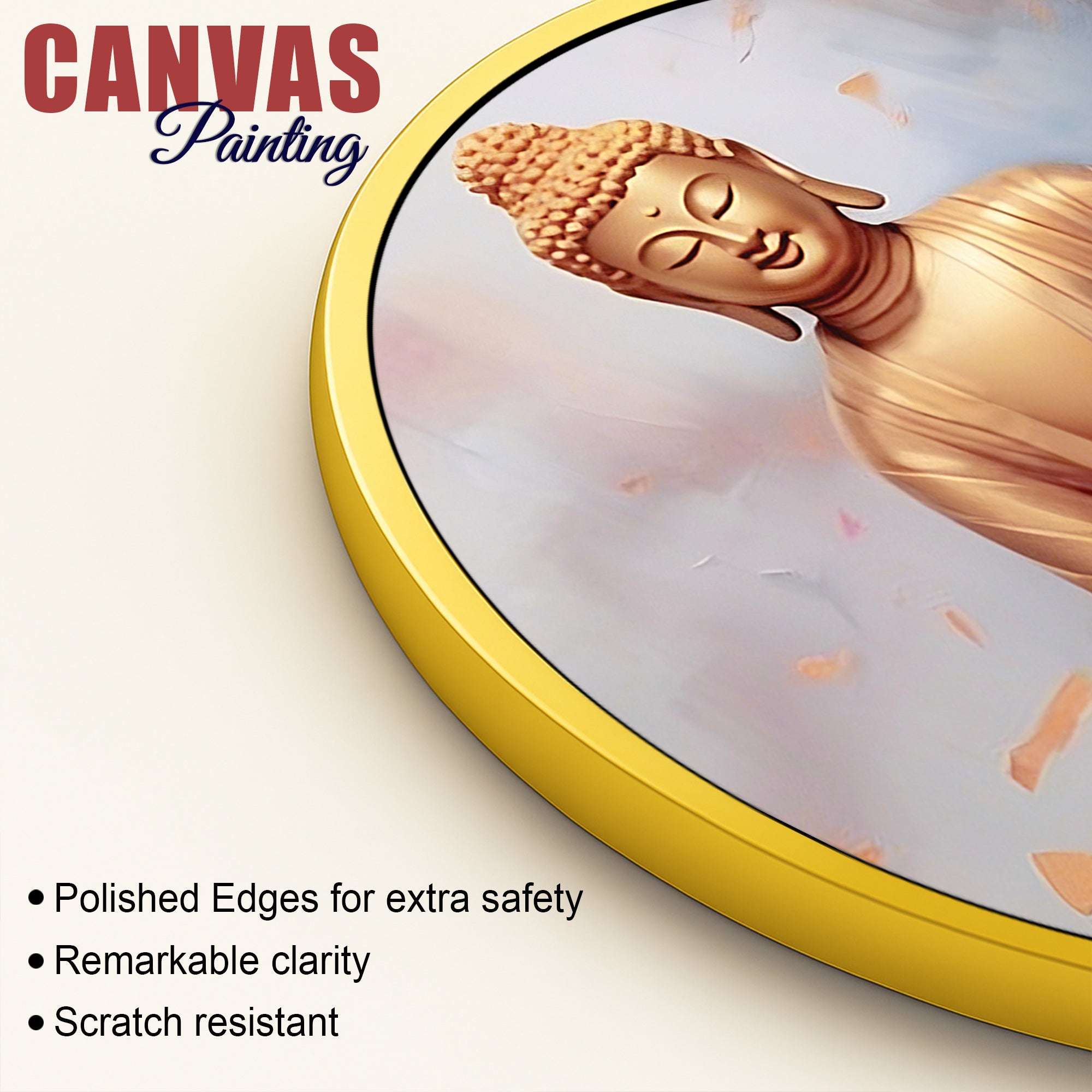 Round Buddha Wall Art Painting for Home Décor