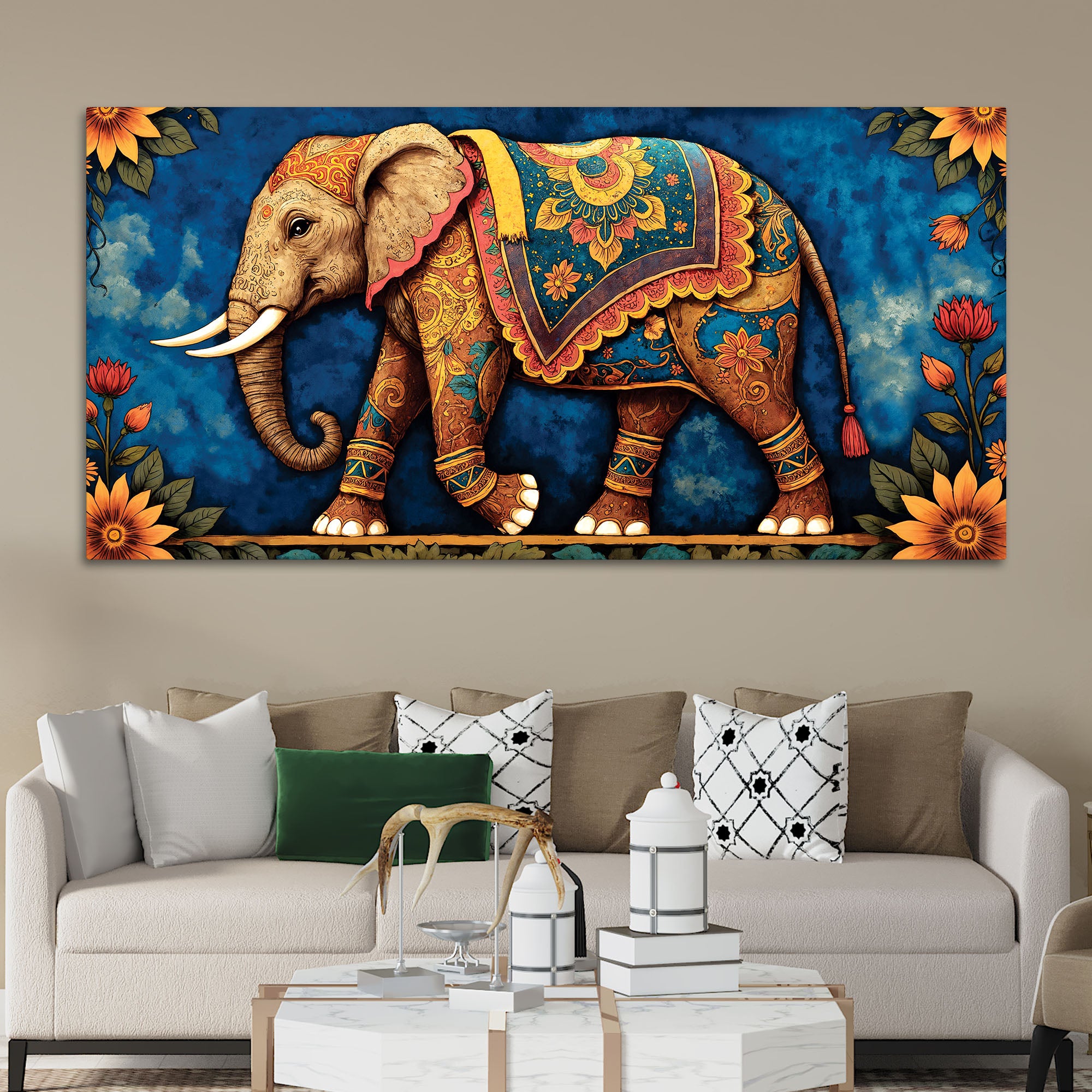 Royal Elephant Wall Art Canvas Wall Painting