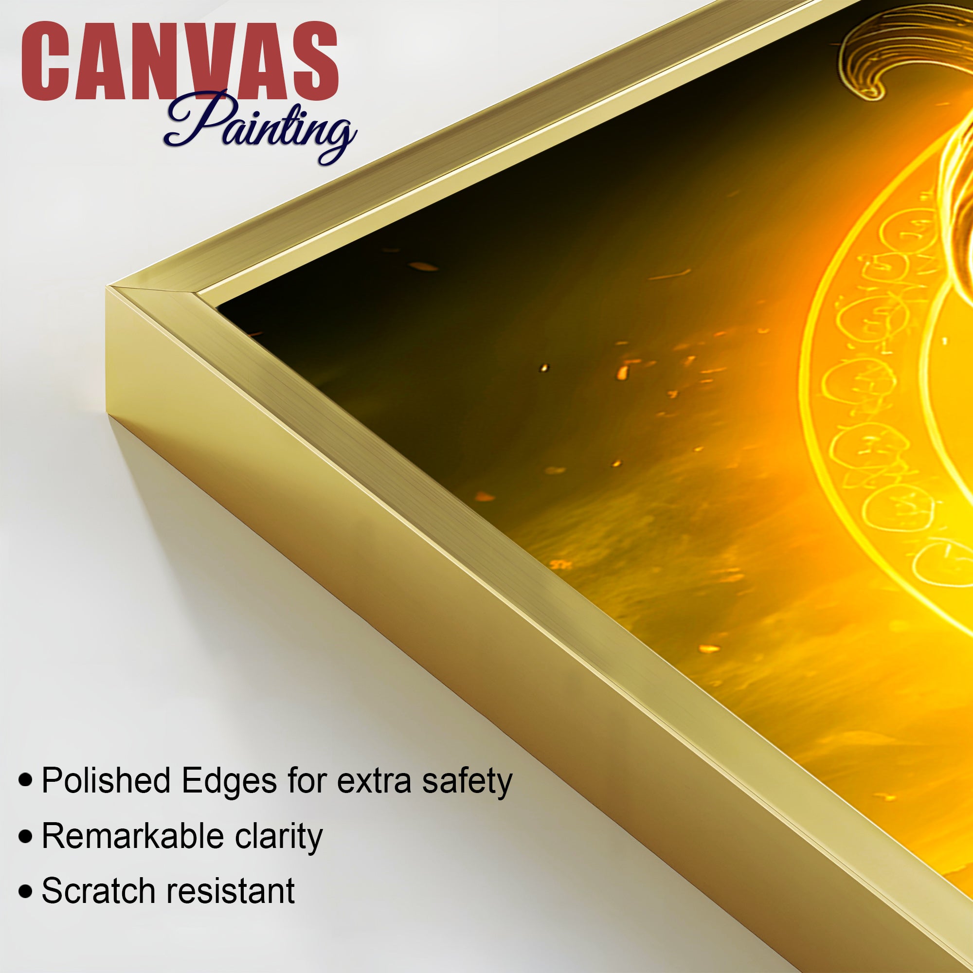 Royal Shivaji Maharaj Golden Aura Canvas Wall Painting