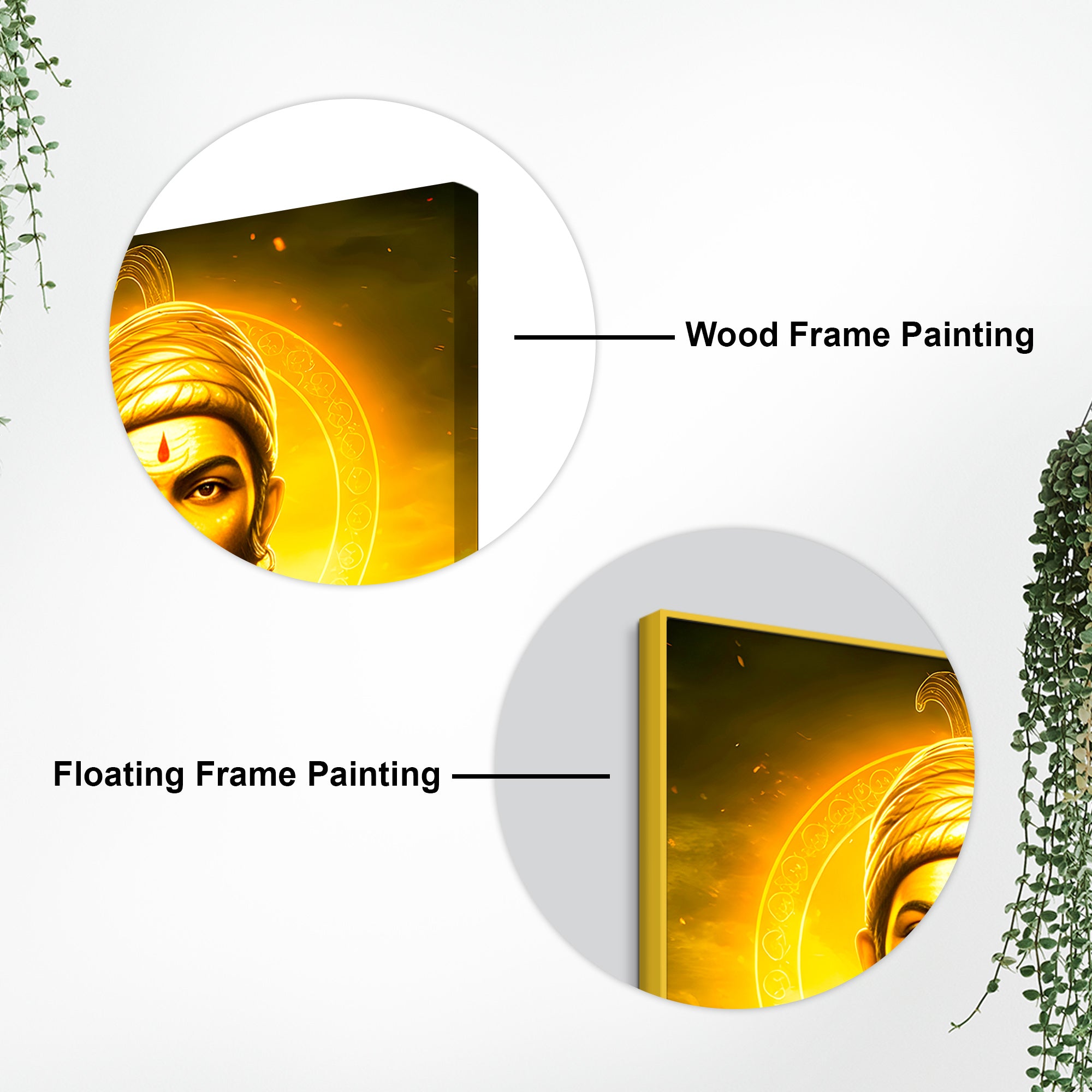 Royal Shivaji Maharaj Golden Aura Canvas Wall Painting