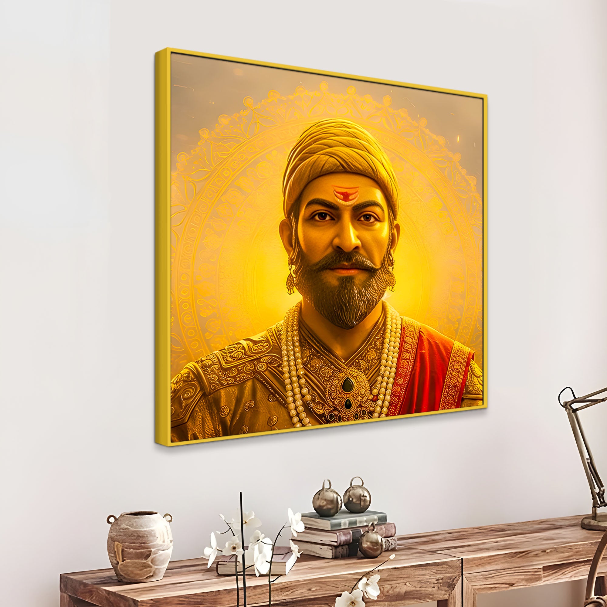 Royal Shivaji Maharaj Portrait Canvas wall Painting