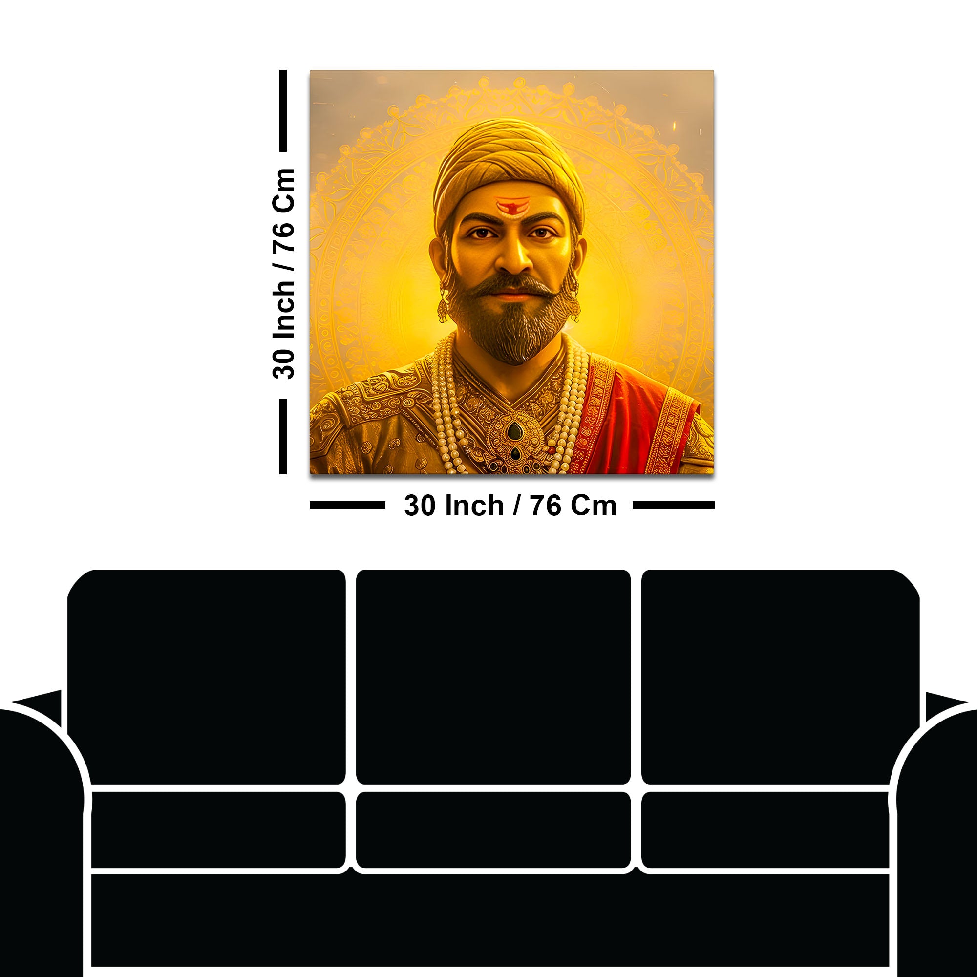 Royal Shivaji Maharaj Portrait Canvas wall Painting