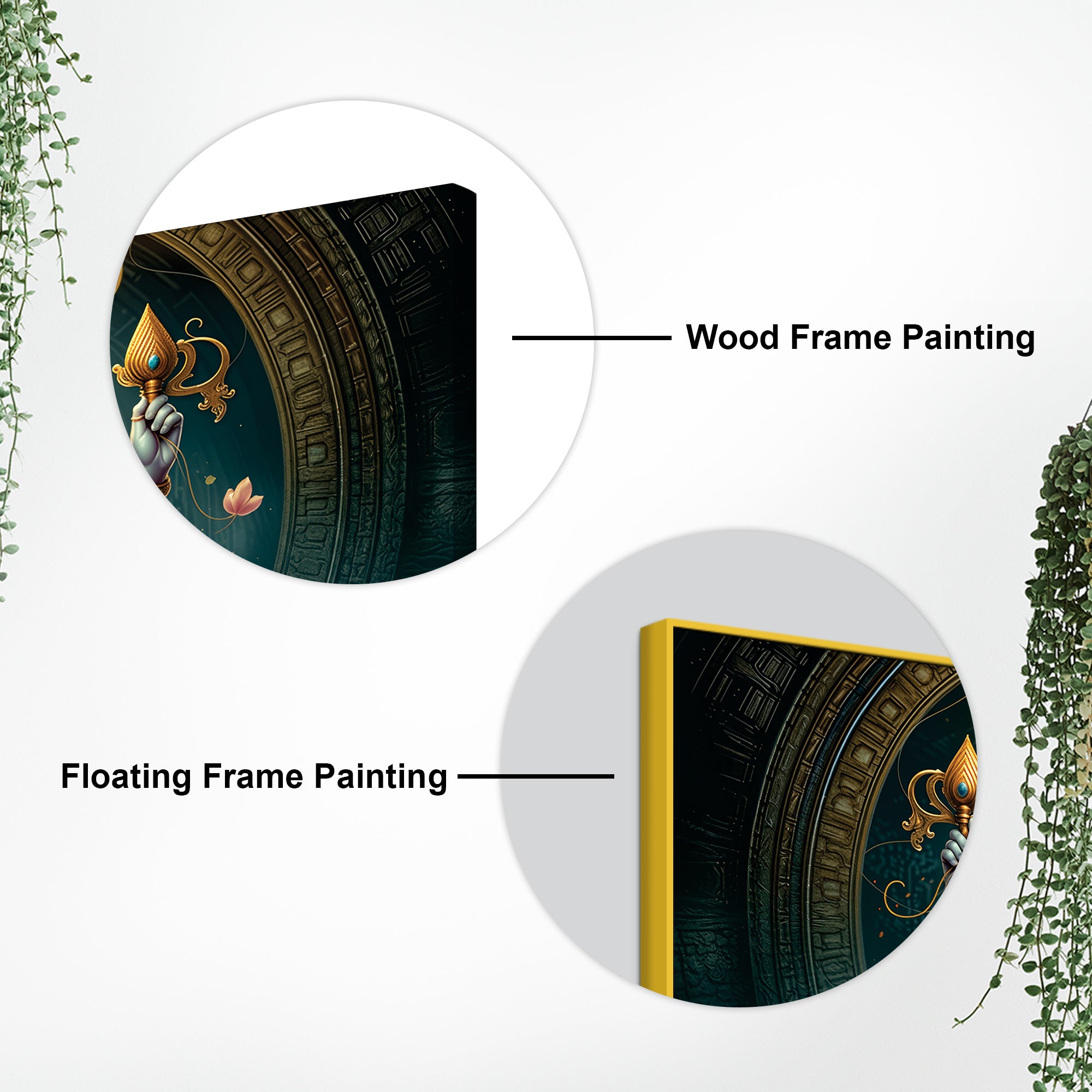 Royal Temple Inspired Lord Shri Ganeshji Canvas Wall Art Painting for Home & Office – Elegant Spiritual Wall Décor