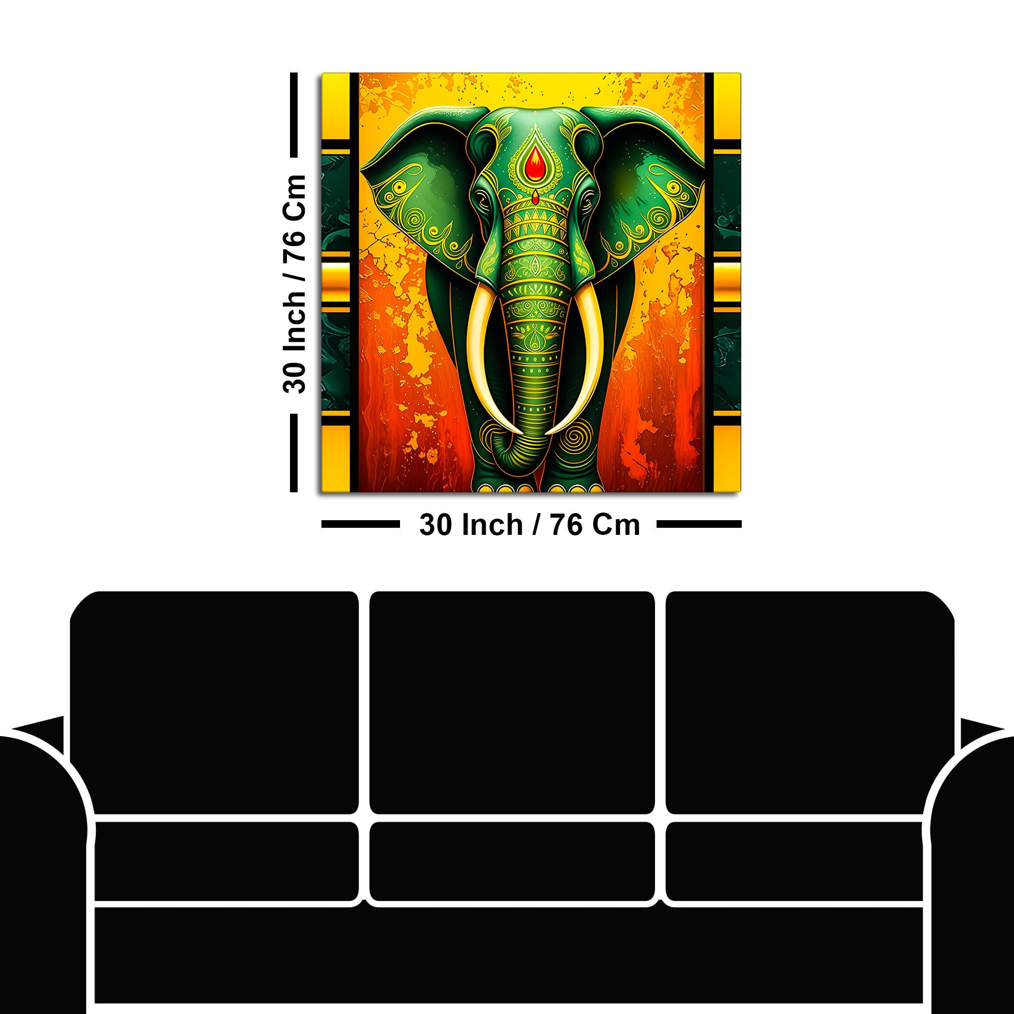 Sacred Elephant Ganesha Painting for Prosperity & Positive Energy