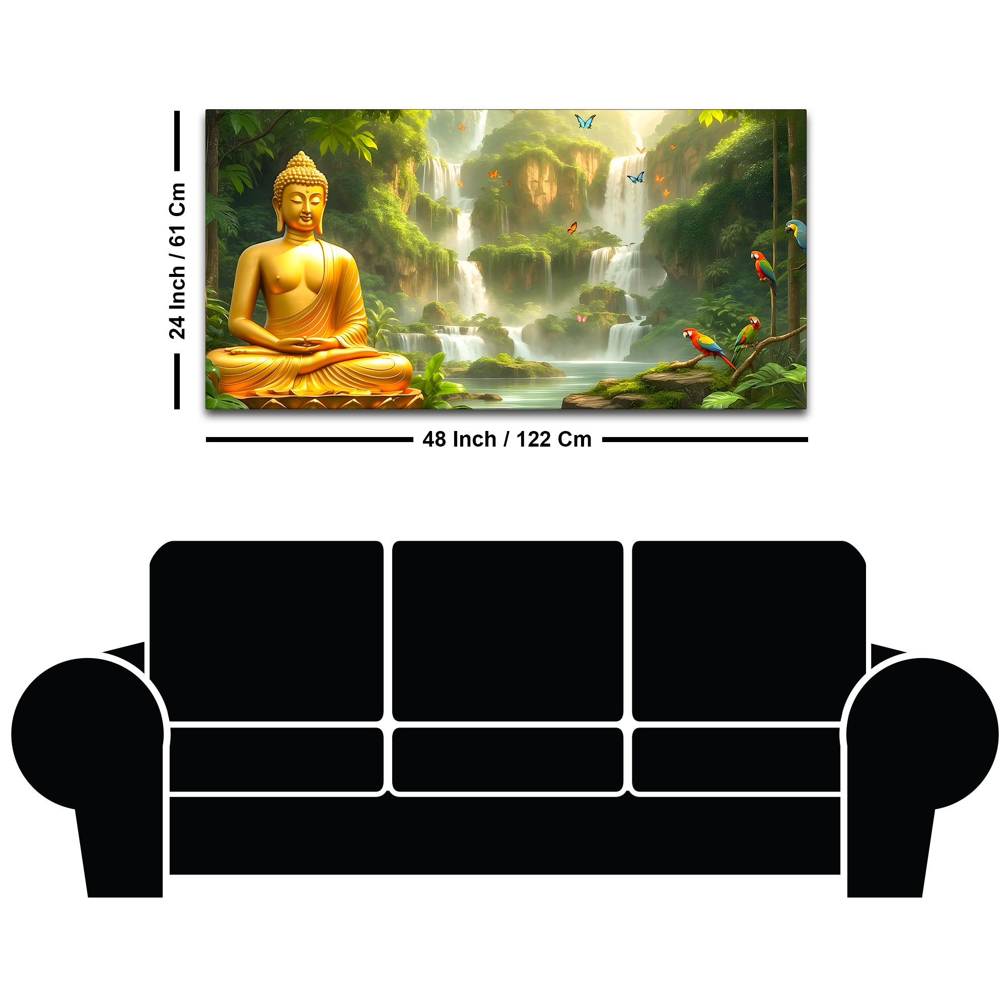 Sacred Gautam Buddha Painting for Modern Home Decoration