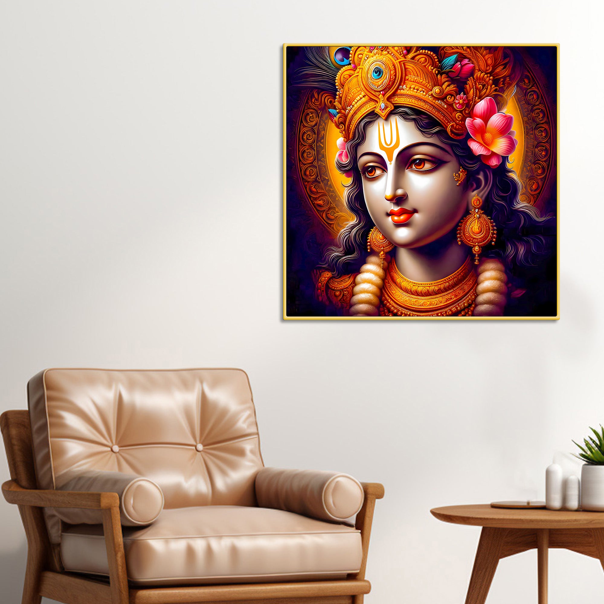 Sacred Shri Krishna Canvas Wall Painting for Home