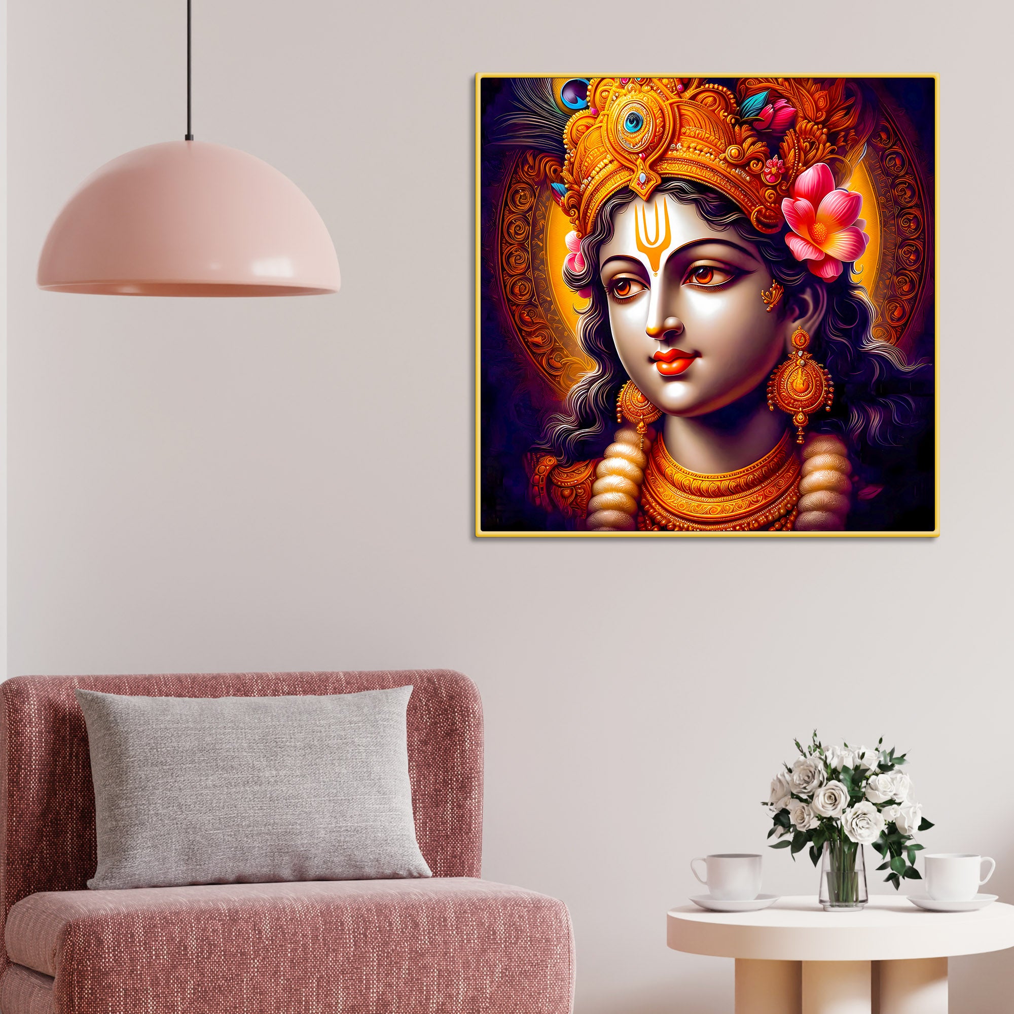 Sacred Shri Krishna Canvas Wall Painting for Home