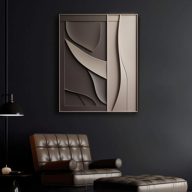 Sculptural Wall Decor with Geometric and Organic Elements