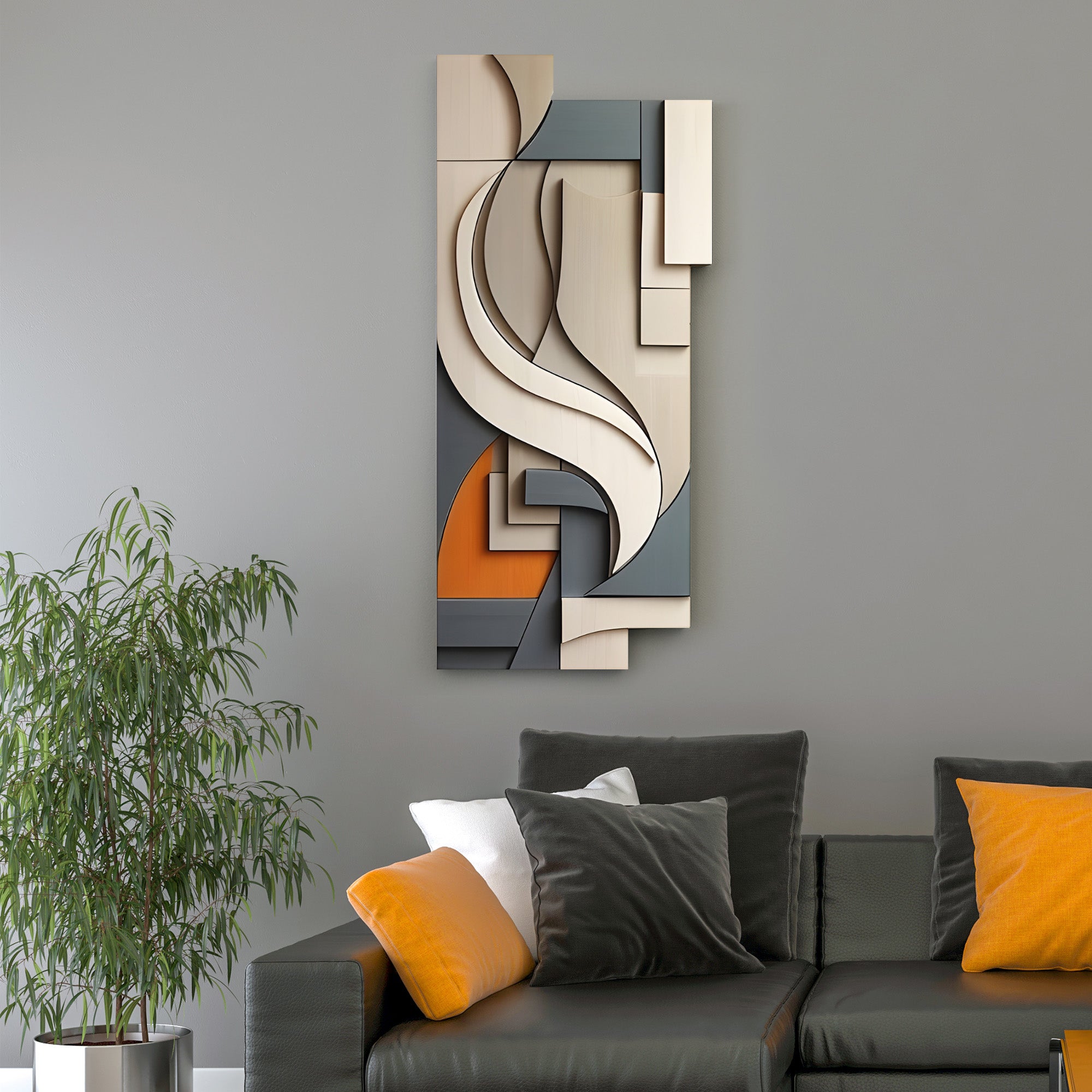 Sculptural Wall Hanging Art Modern Abstract Geometric Pattern