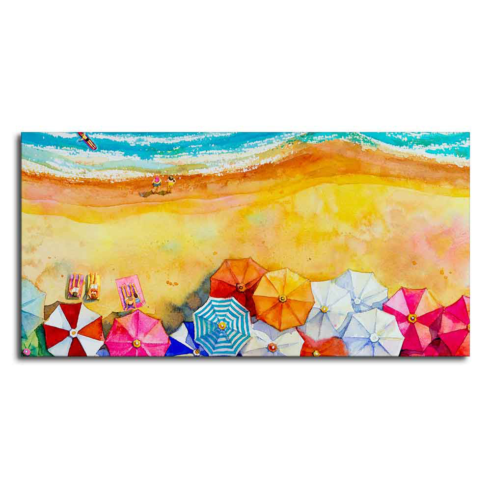 Seascape Top View Premium Canvas Watercolor Wall Painting