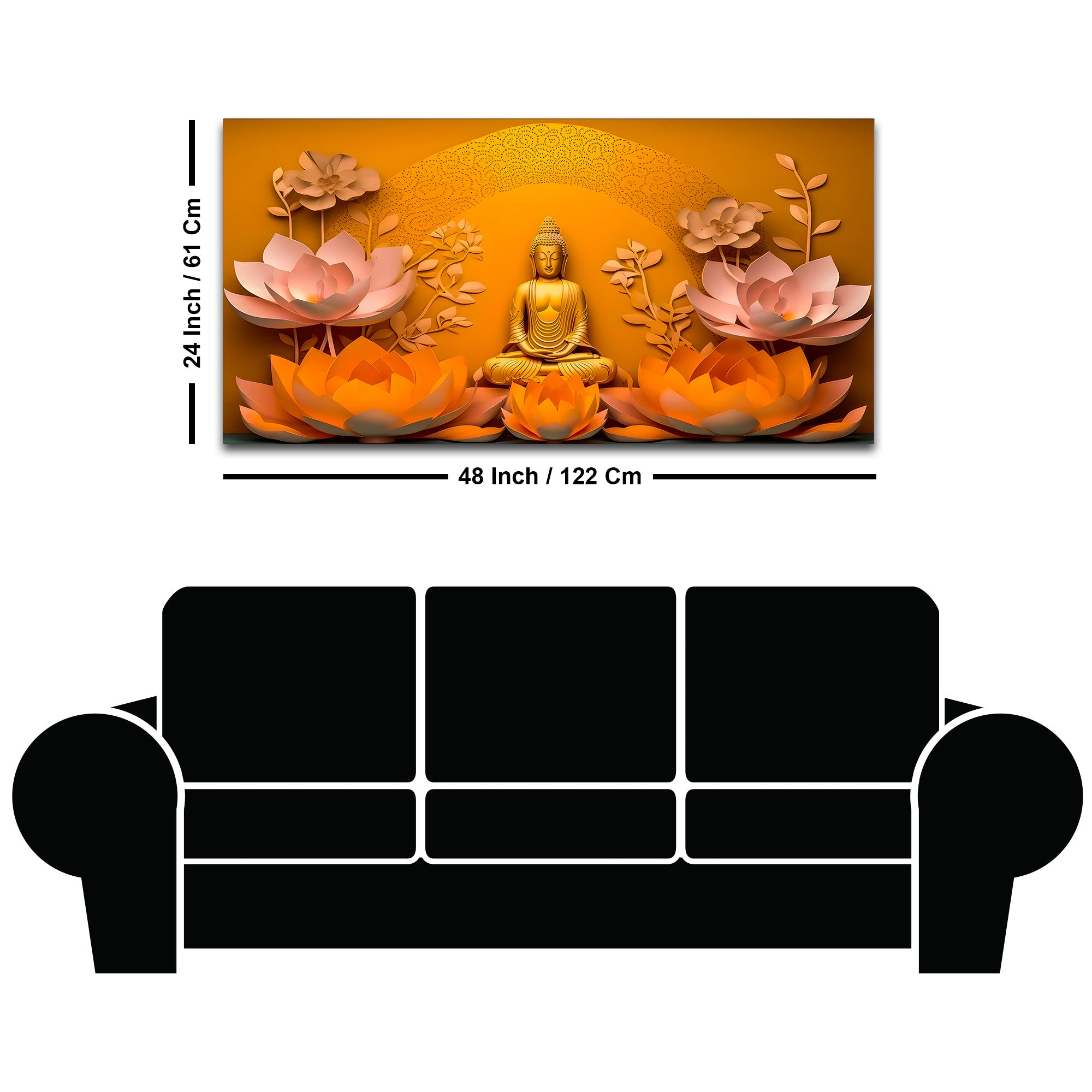 Serene Buddha Canvas Painting for Office & Home Decor