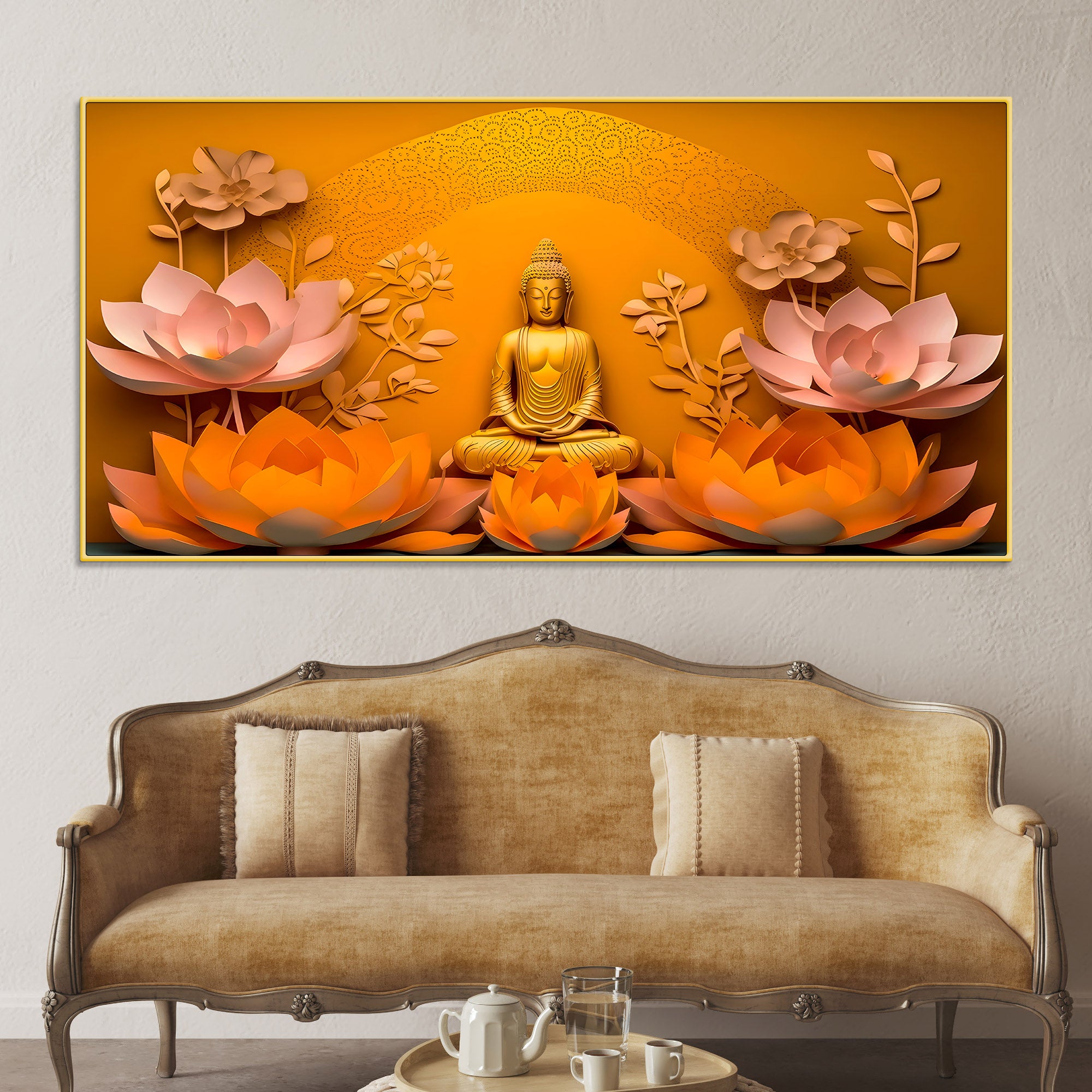 Serene Buddha Canvas Painting for Office & Home Decor