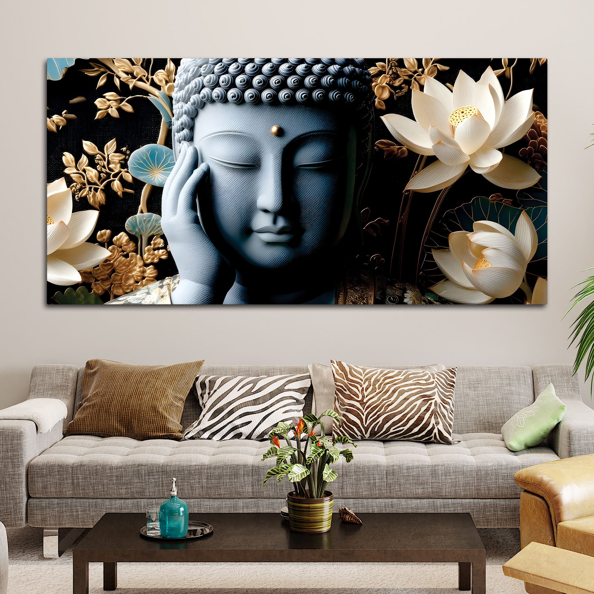 Serene Buddha Painting for Peaceful Home Decor