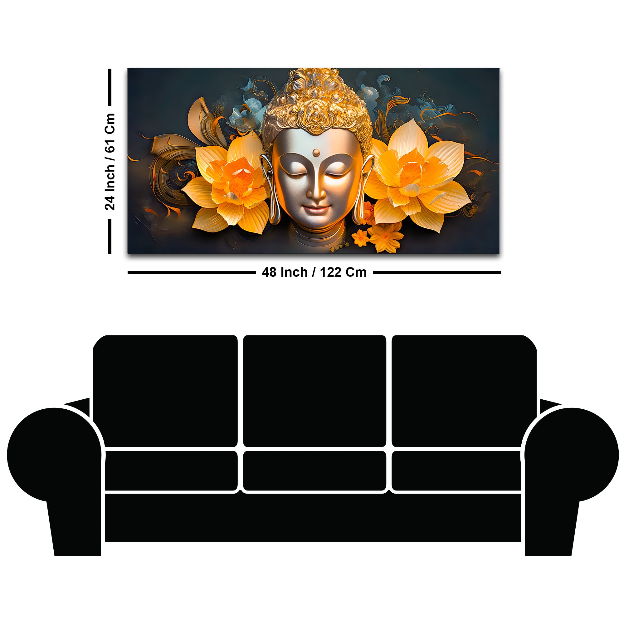 Serene Buddha Wall Painting for Peaceful Home Decor
