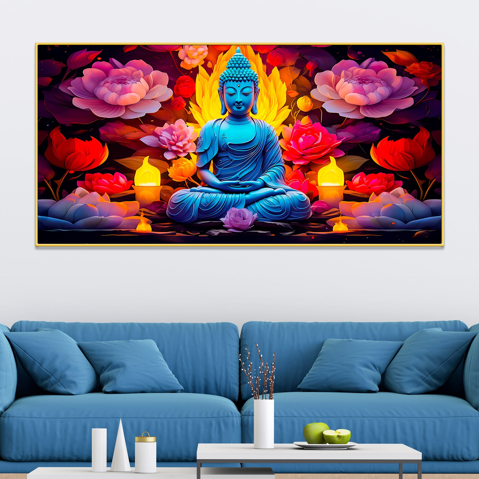 Serenity Buddha Canvas Wall Painting for Peaceful Home Decor
