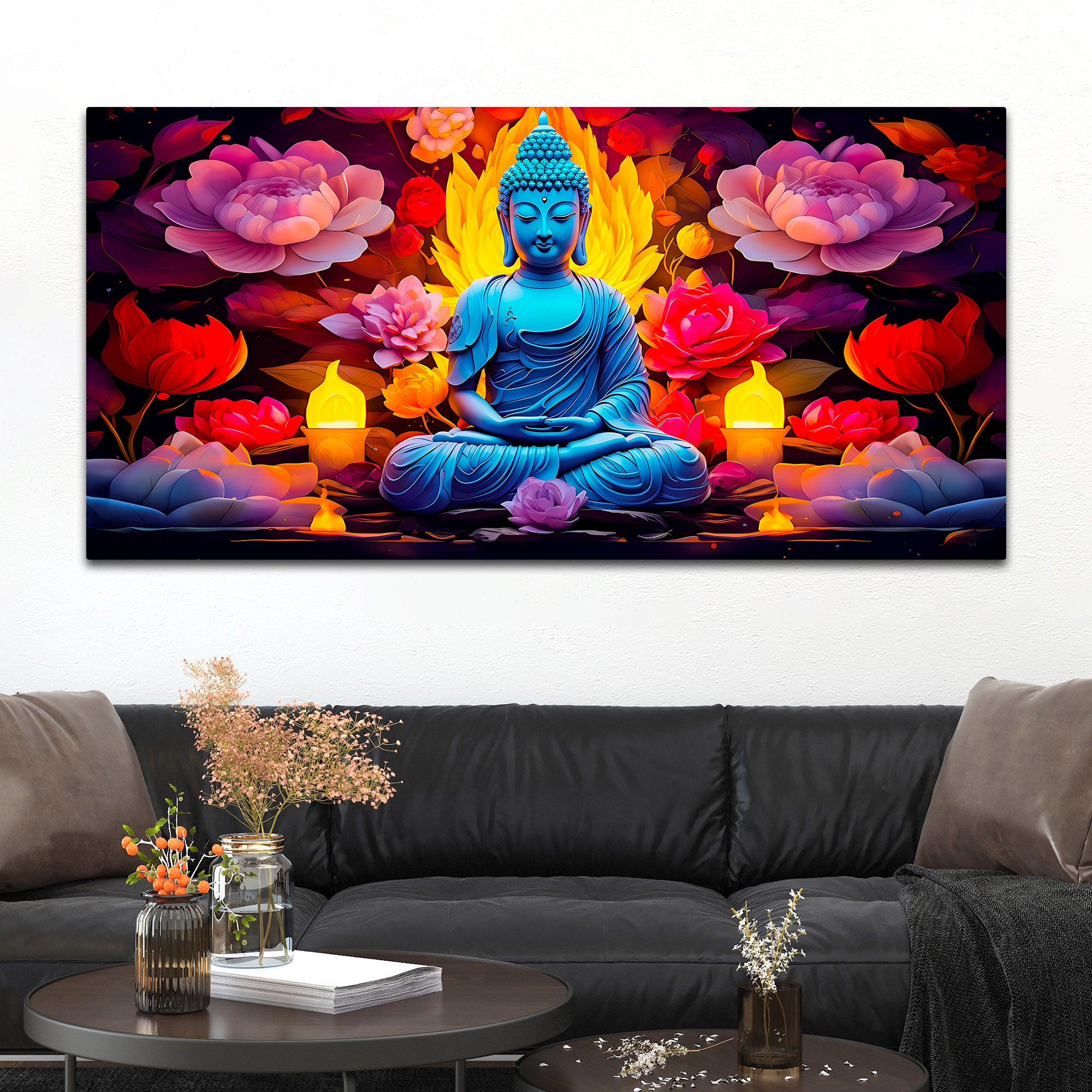 Serenity Buddha Canvas Wall Painting for Peaceful Home Decor
