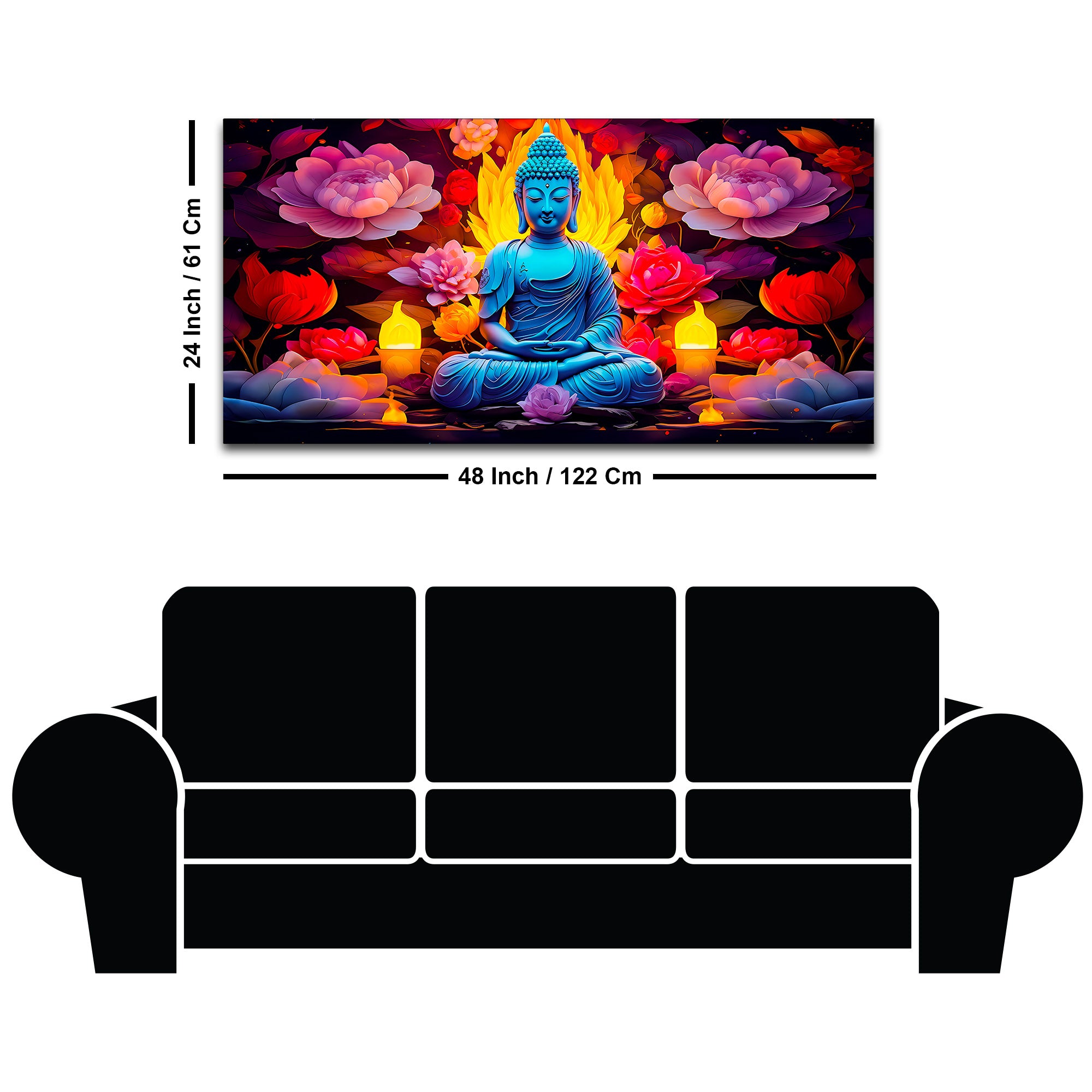 Serenity Buddha Canvas Wall Painting for Peaceful Home Decor