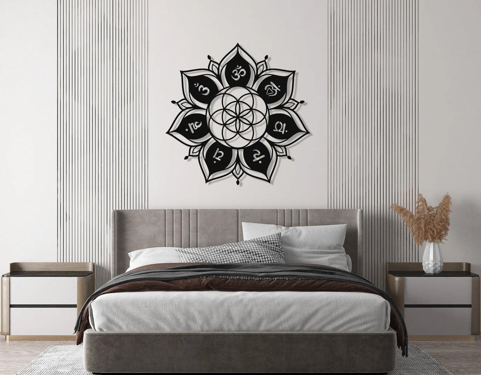 Seven Chakra Flower of Life Metal Wall Art Decor
