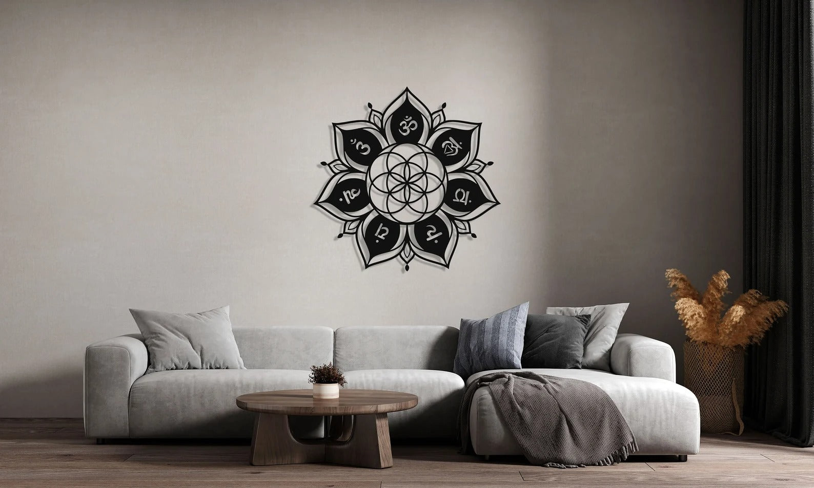 Seven Chakra Flower of Life Metal Wall Art Decor