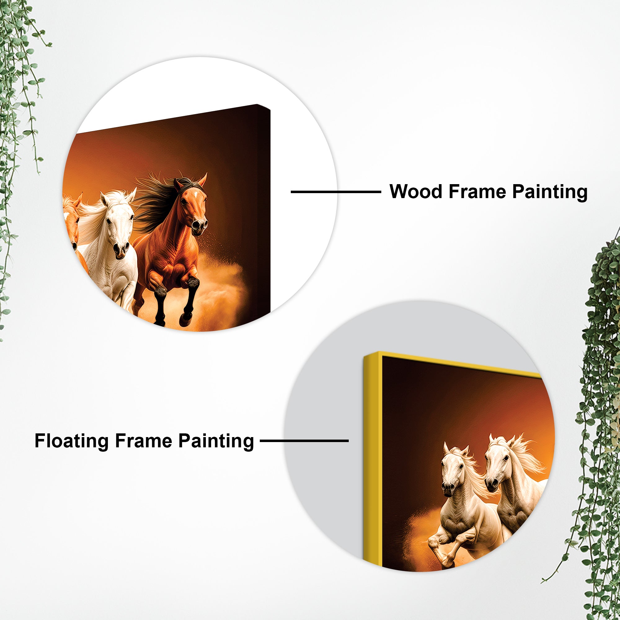 Seven Furious Horses Running at Dawn Canvas Wall Painting