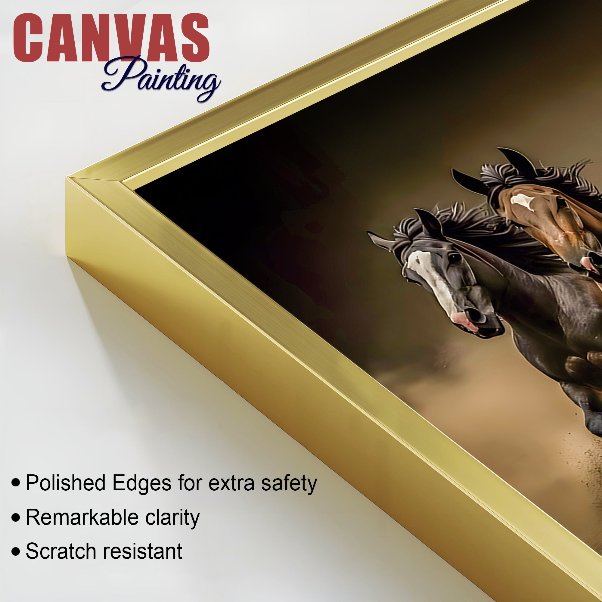 Seven Furious Horses Running Canvas Wall Painting