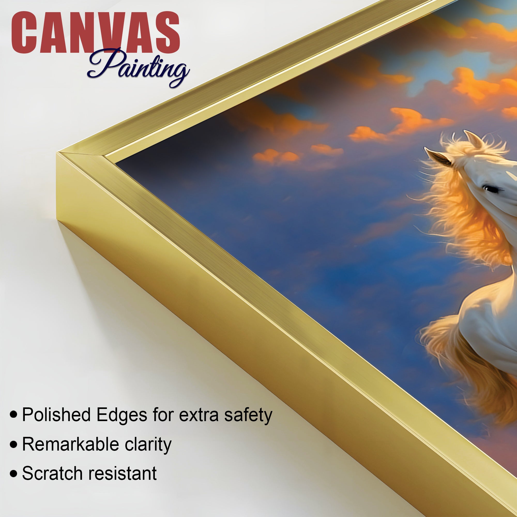 Seven Running Horses at Dawn Canvas Wall Painting