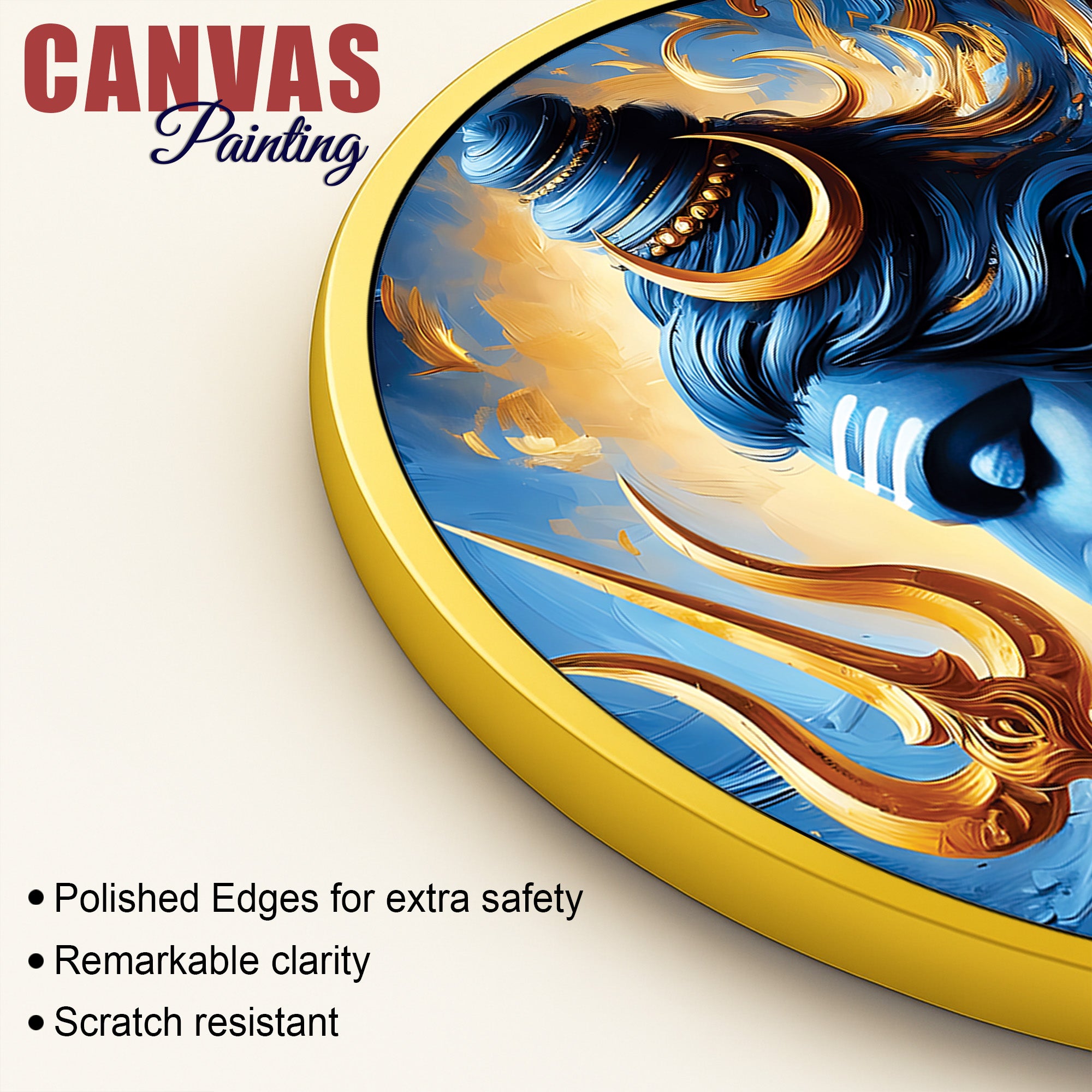 Shiv Ji Abstract Round Painting Premium Hindu Wall Decor