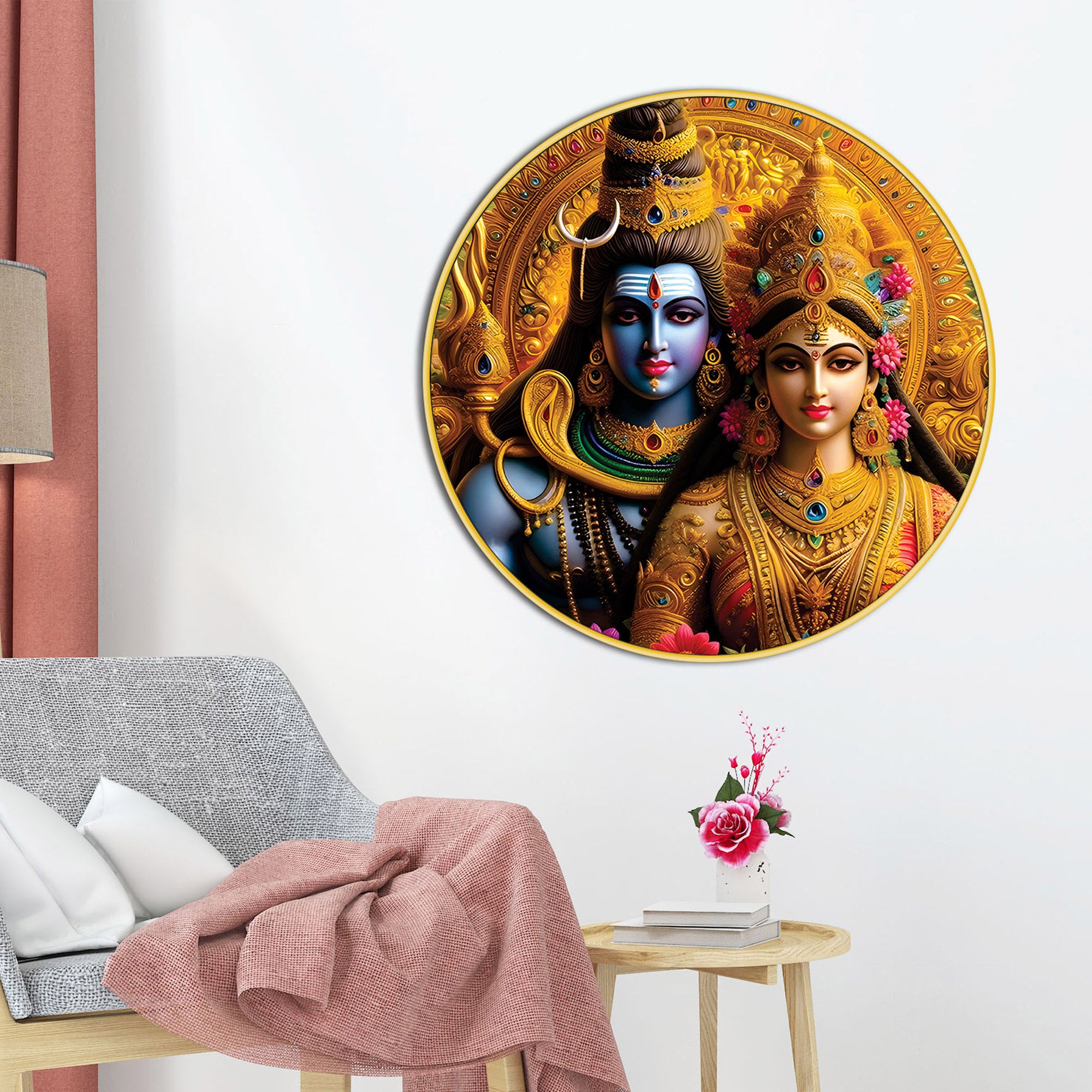 Shiv Ji Cosmic Round Art Bedroom & Living Room Decorative painting