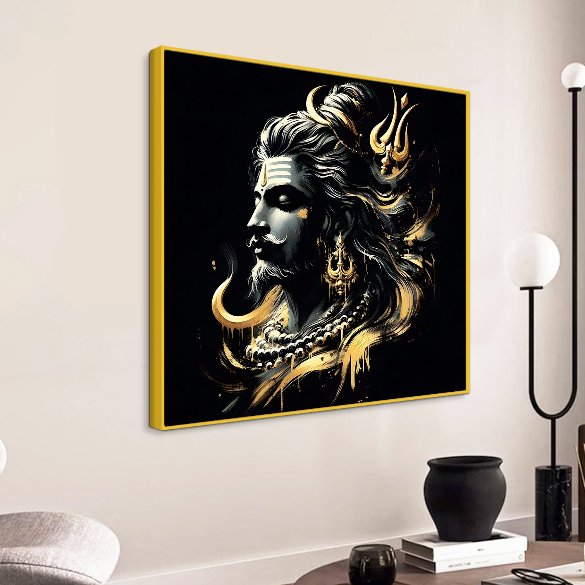 Shiv Ji Enlightened Portrait Modern Spiritual Wall Painting