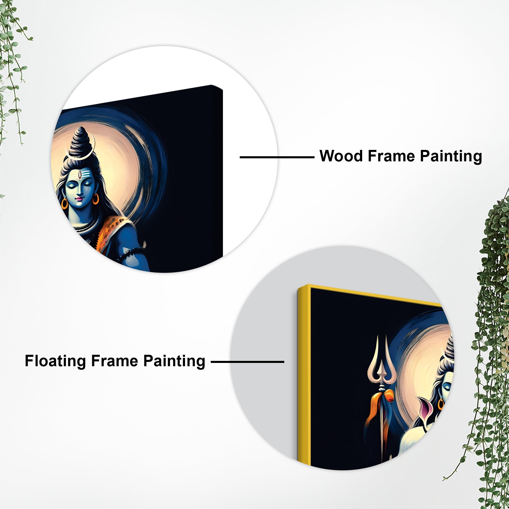 Shiv Ji Ethnic Canvas Painting Hindu Spiritual Wall Art