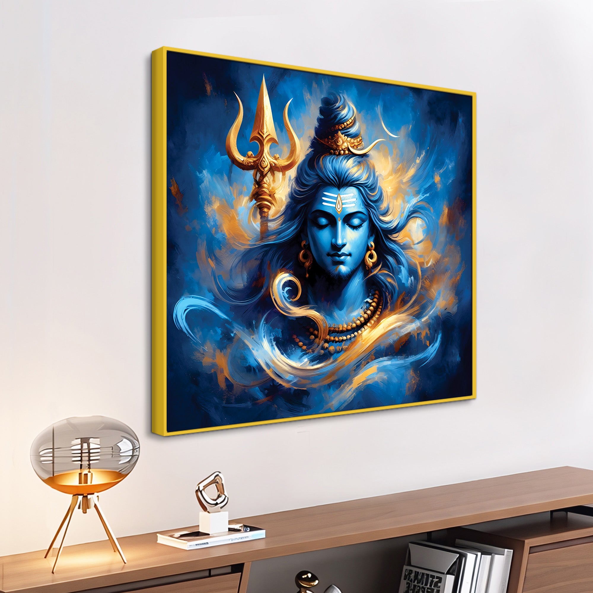 Shiv Ji Modern Canvas Art Mahadev Wall Painting for Living Room