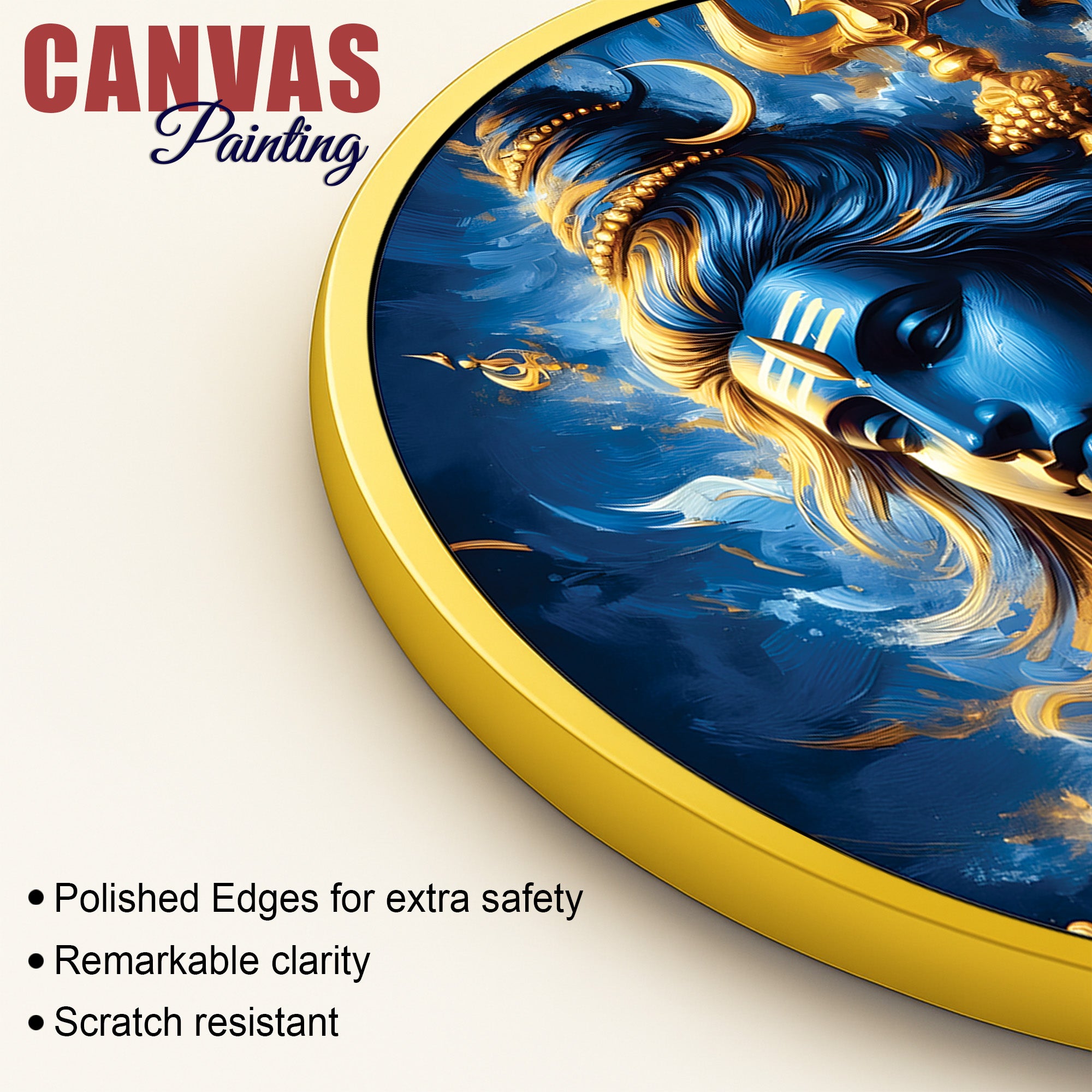 Shiv ji Round Painting Modern Home Wall Art Lord Shiva