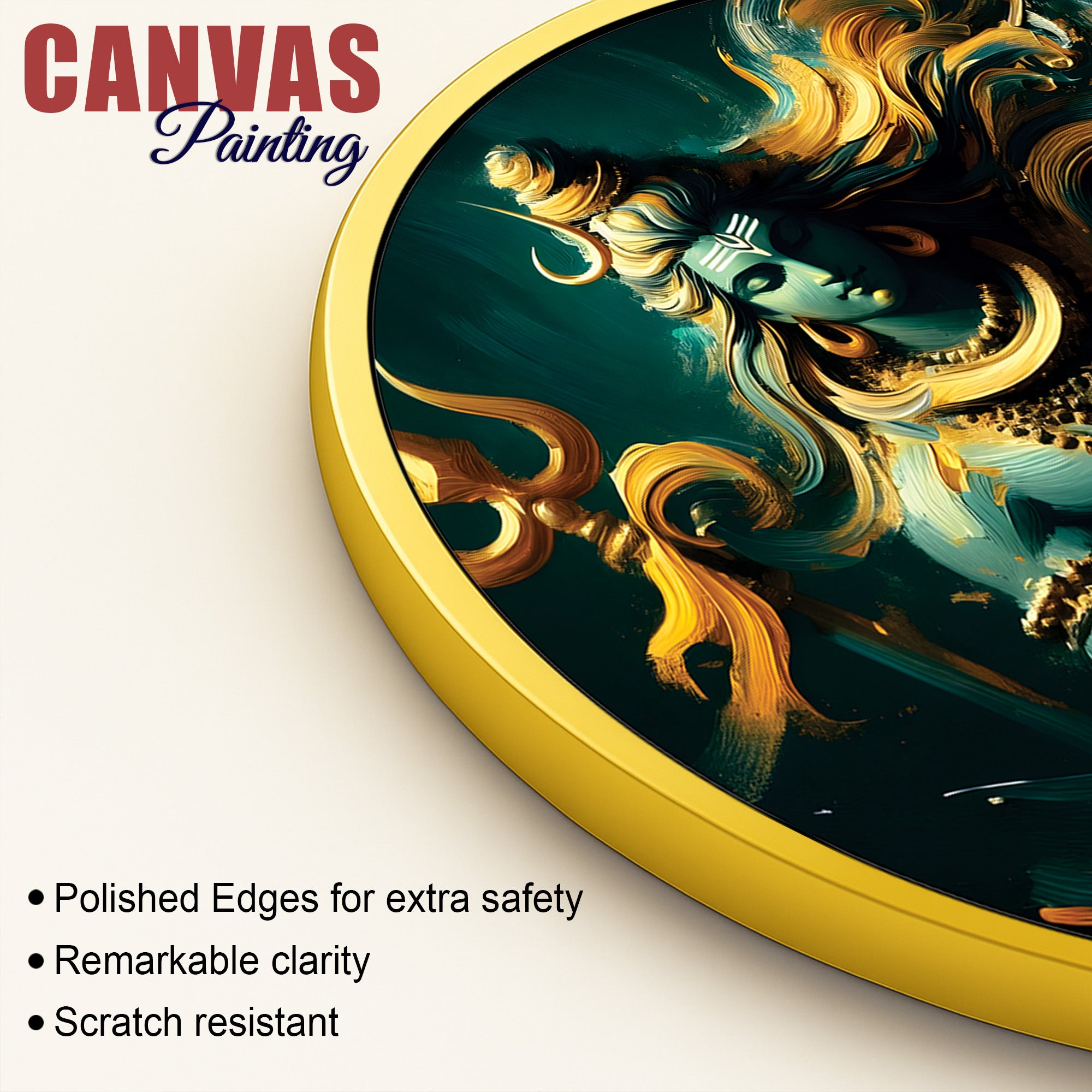 Modern Shiva Round Painting Spiritual Wall Decor for Home